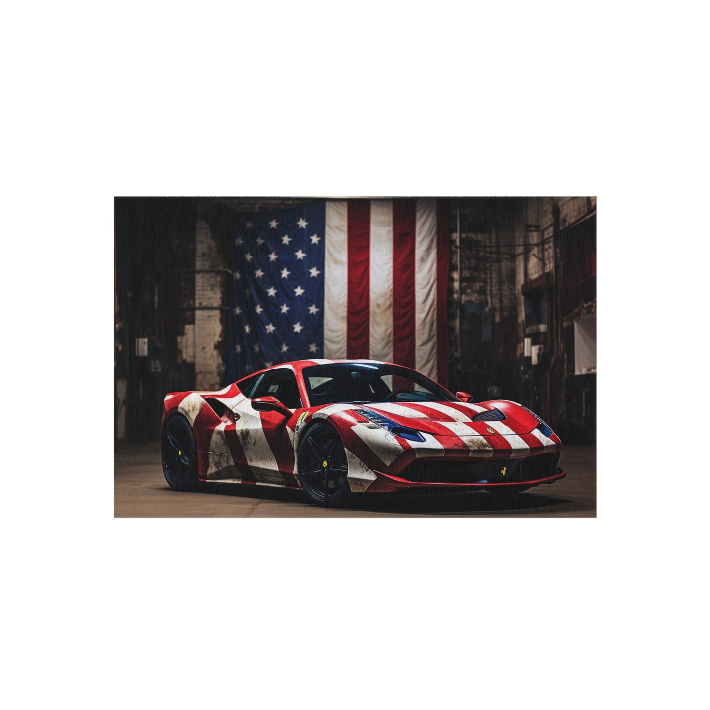 Outdoor Rug  American Flag Farrari 2