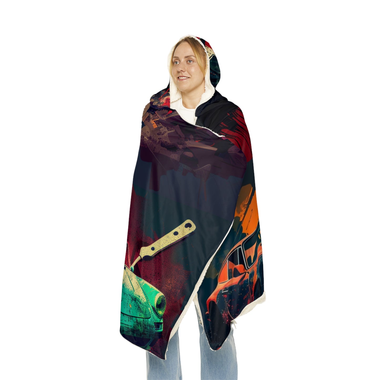 Snuggle Hooded Blanket Porsche Abstract 5