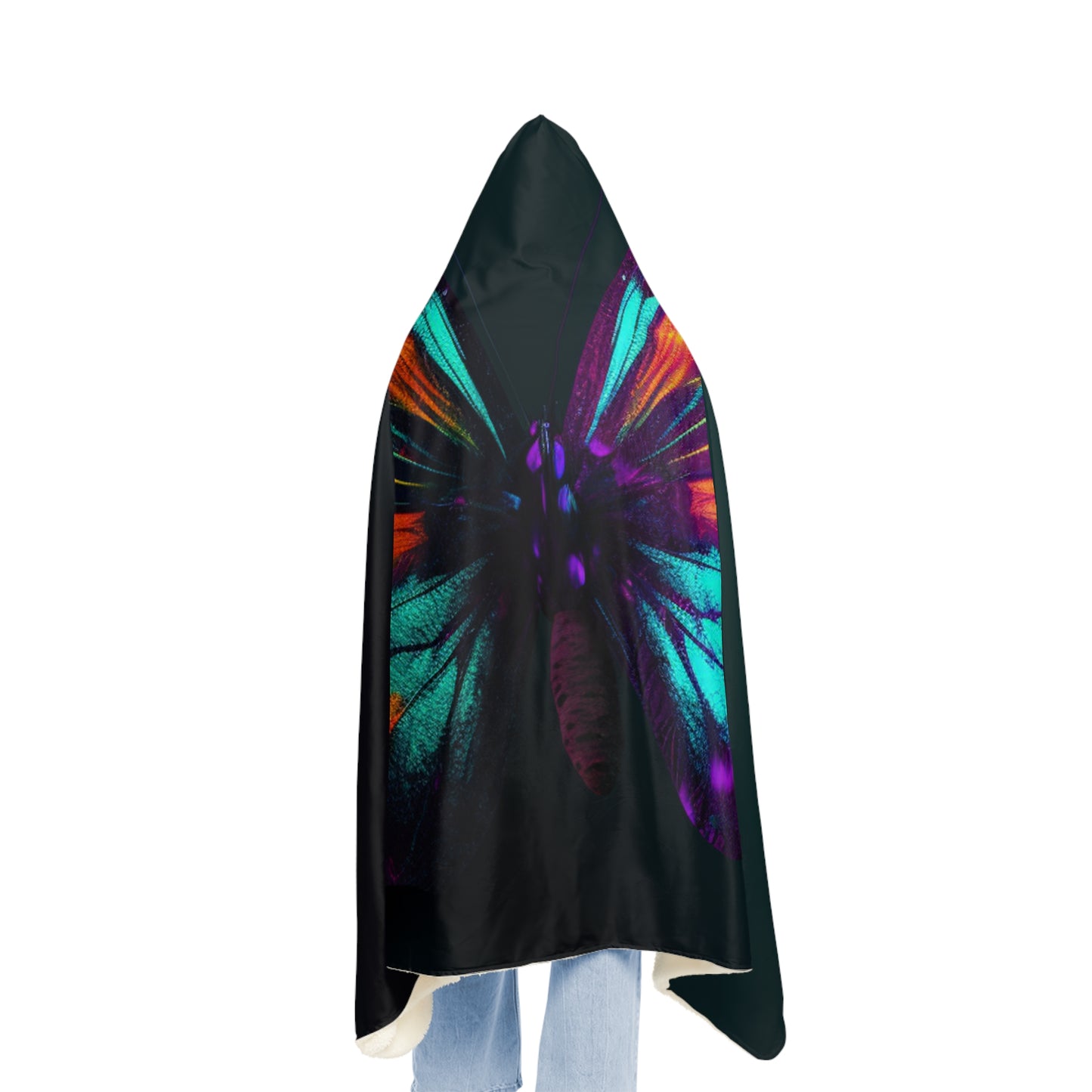 Snuggle Hooded Blanket Hyper Colorful Butterfly Purple 4