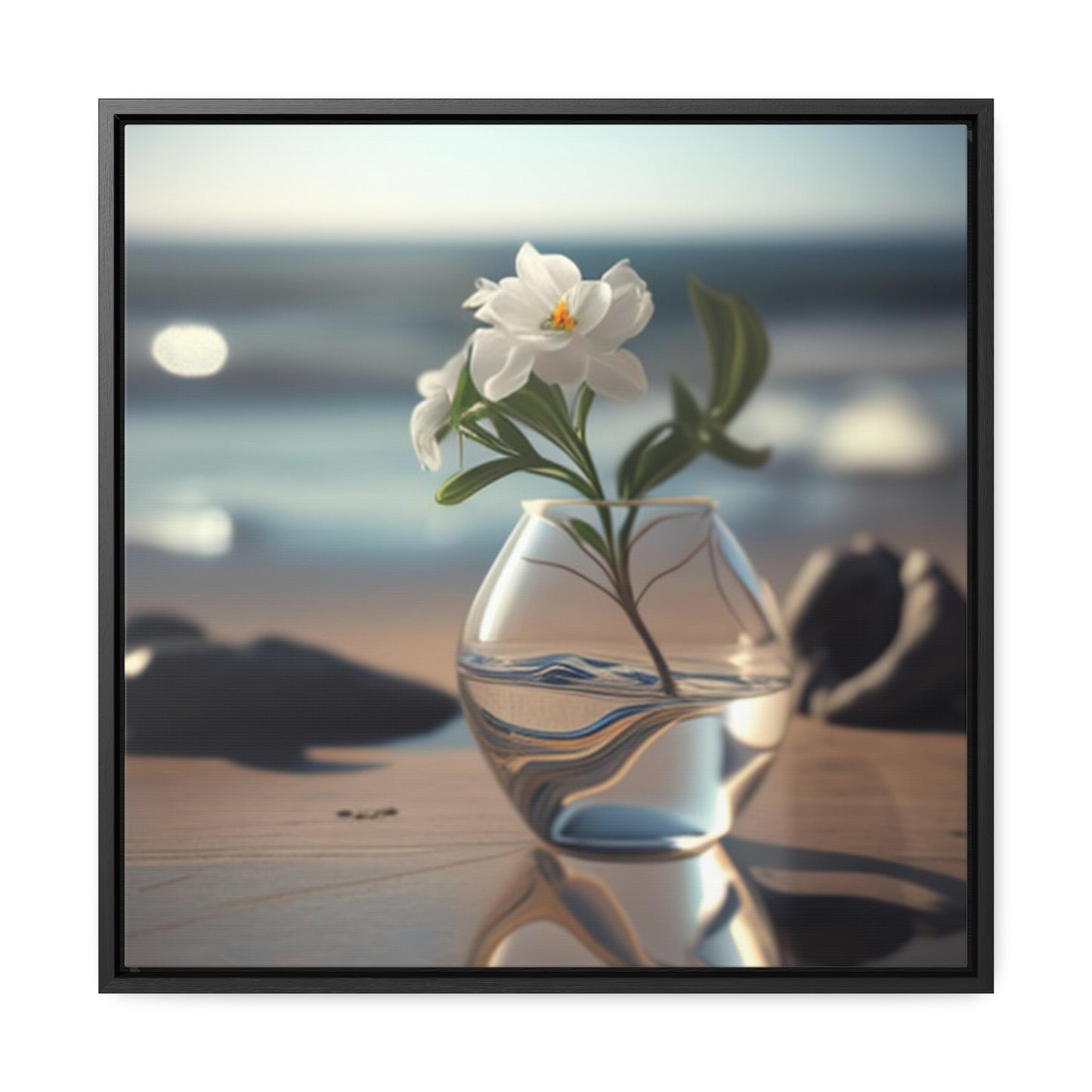 Gallery Canvas Wraps, Square Frame Jasmine glass vase 3