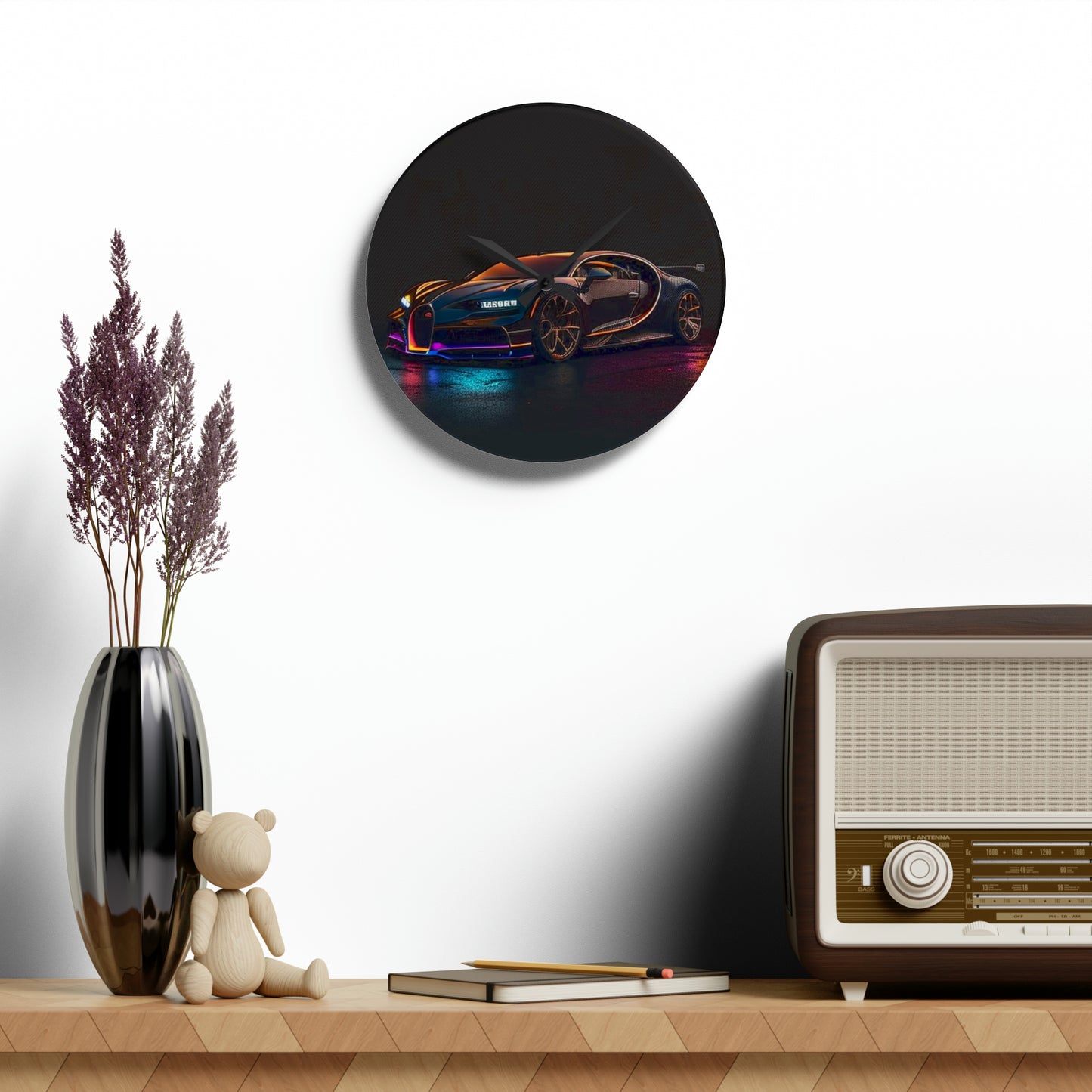 Acrylic Wall Clock Bugatti Chiron Super 4