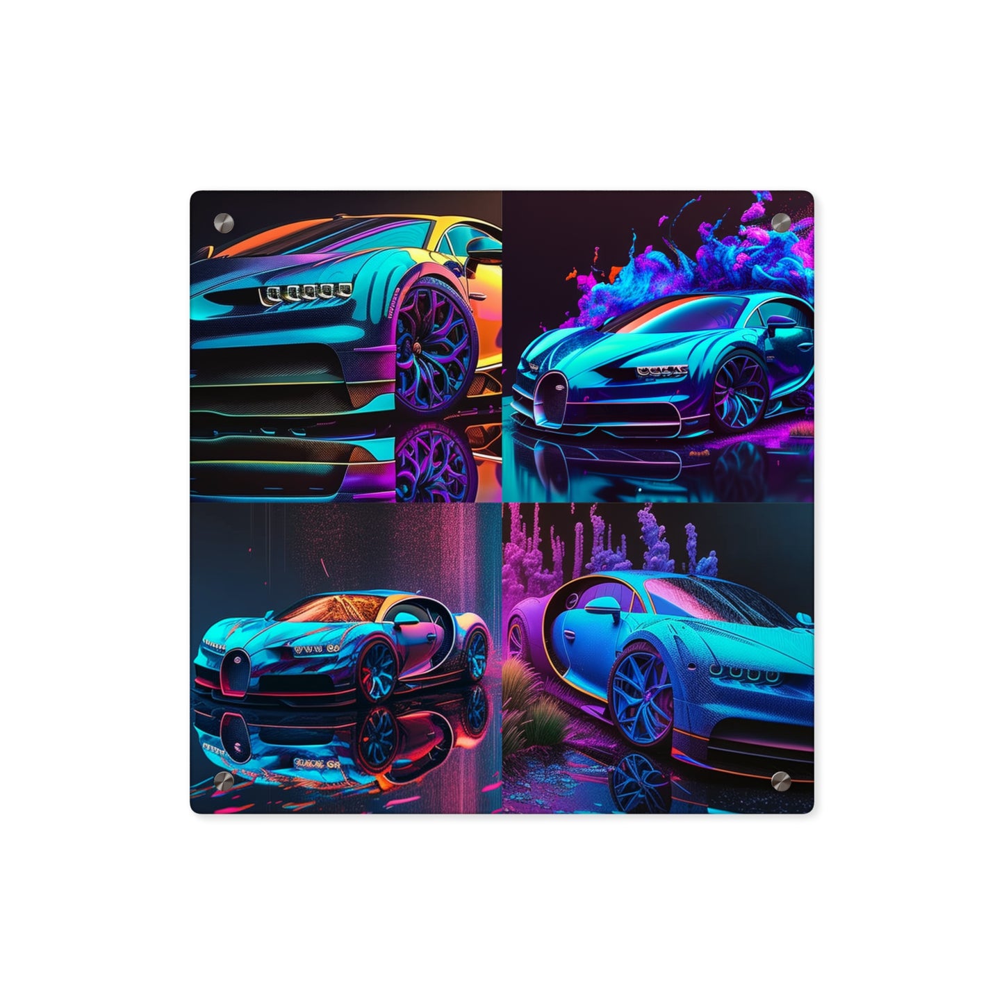 Acrylic Wall Art Panels Bugatti Neon Chiron 5