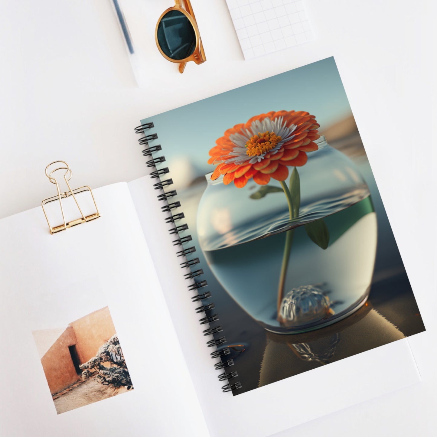 Spiral Notebook - Ruled Line Orange Zinnia 3