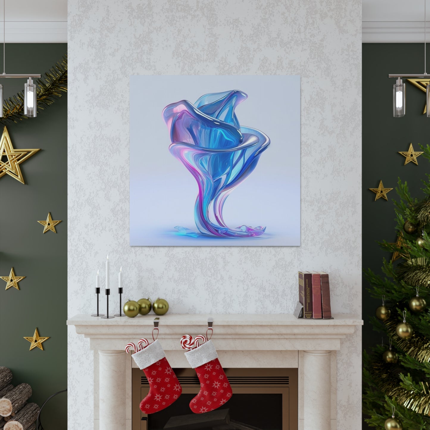 Canvas Gallery Wraps Pink & Blue Tulip Rose 2