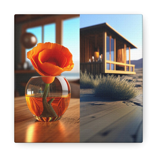 Canvas Gallery Wraps Poppy in a Glass Vase 3