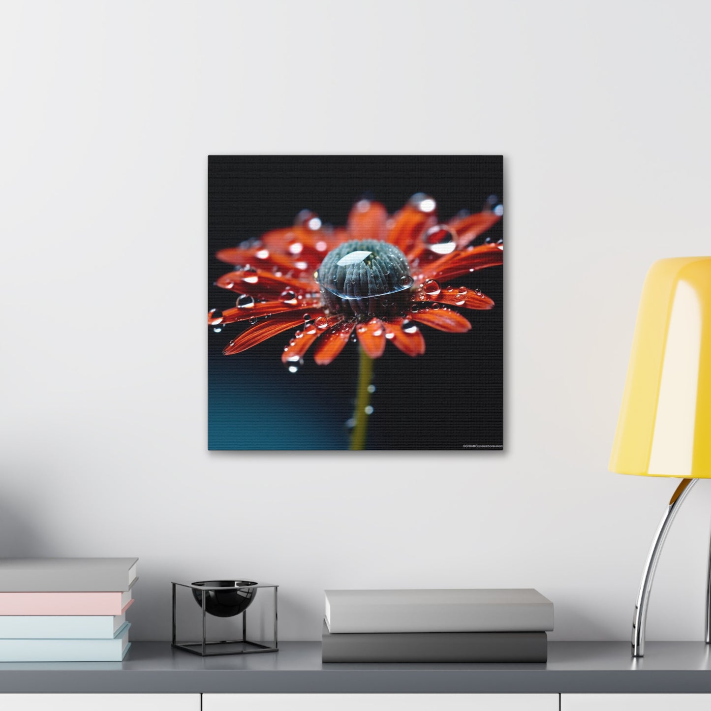 Canvas Gallery Wraps Water drop Macro Flower 1