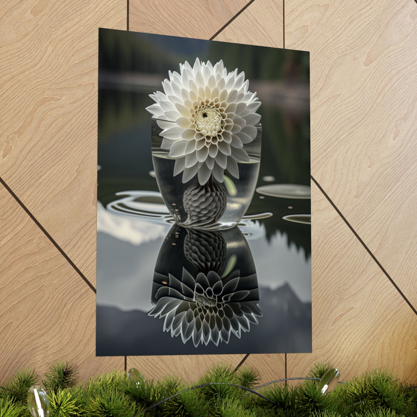 Premium Matte Vertical Posters White Dahlia 3