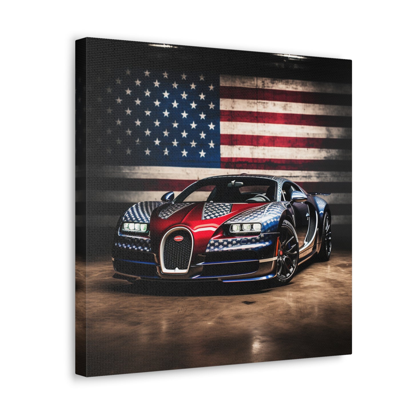 Canvas Gallery Wraps Bugatti American Flag 1