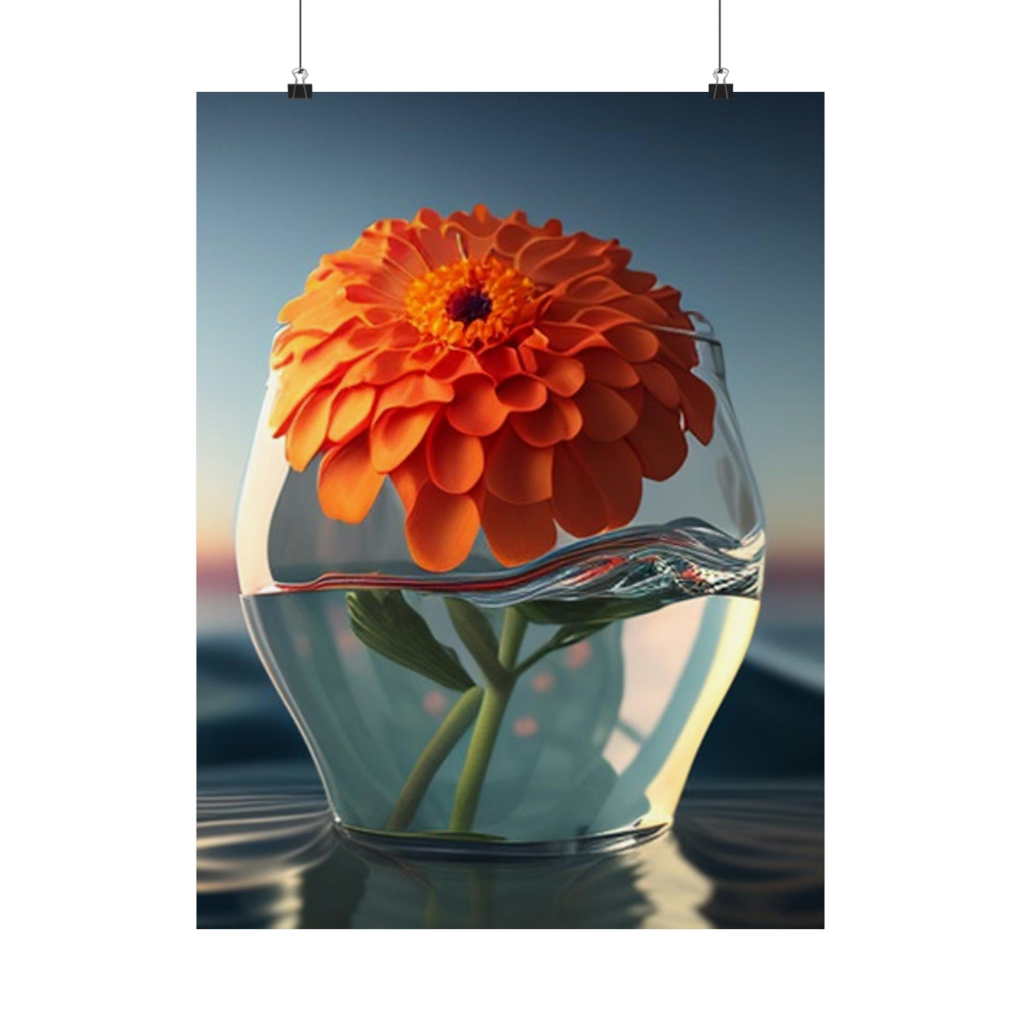 Premium Matte Vertical Posters Orange Zinnia 4