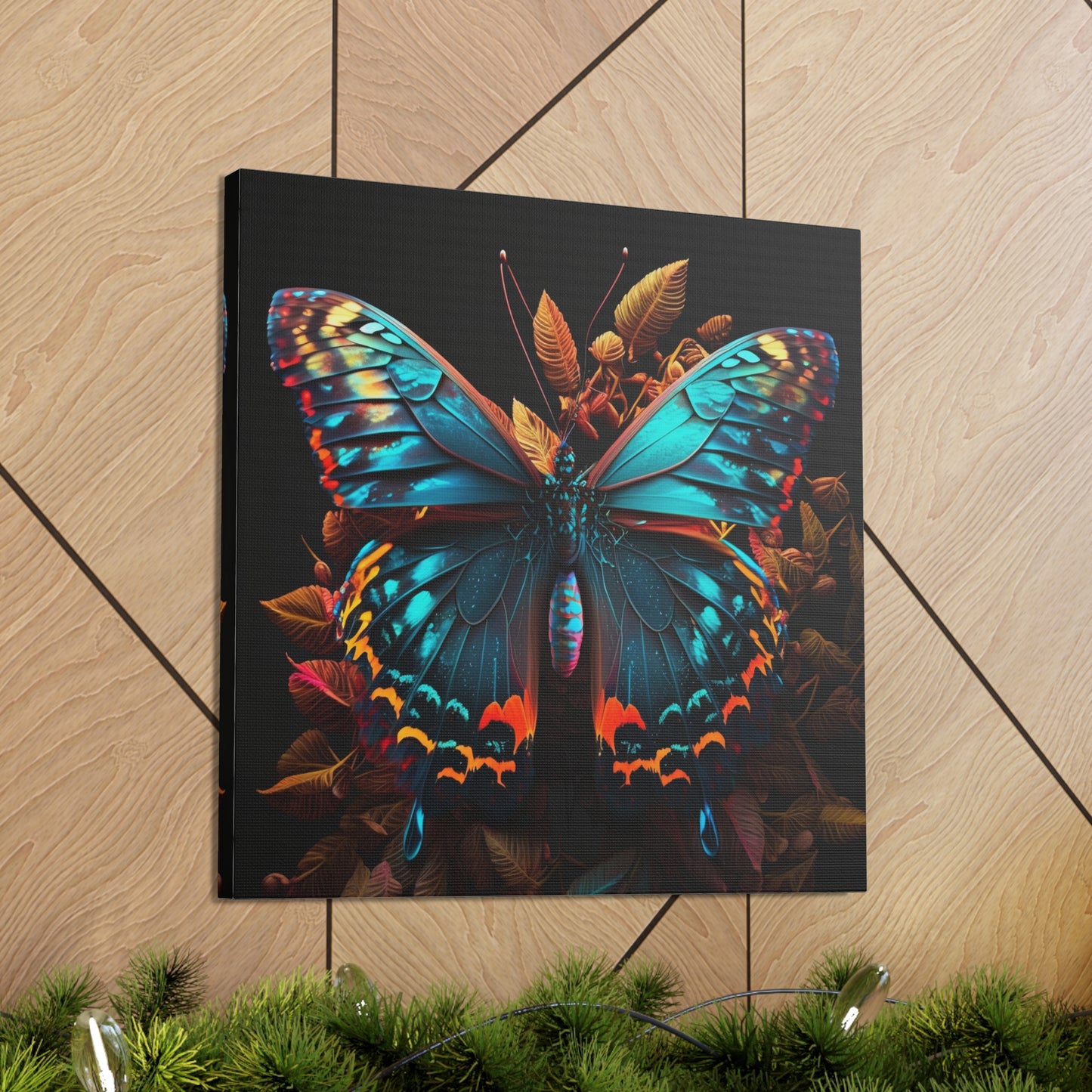 Canvas Gallery Wraps Hue Neon Butterfly 1