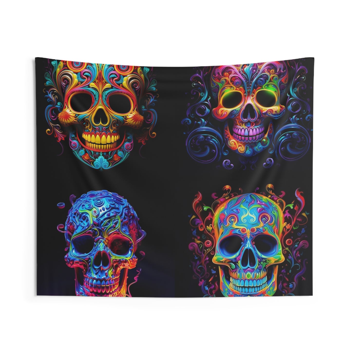 Indoor Wall Tapestries Macro Skull Color 5