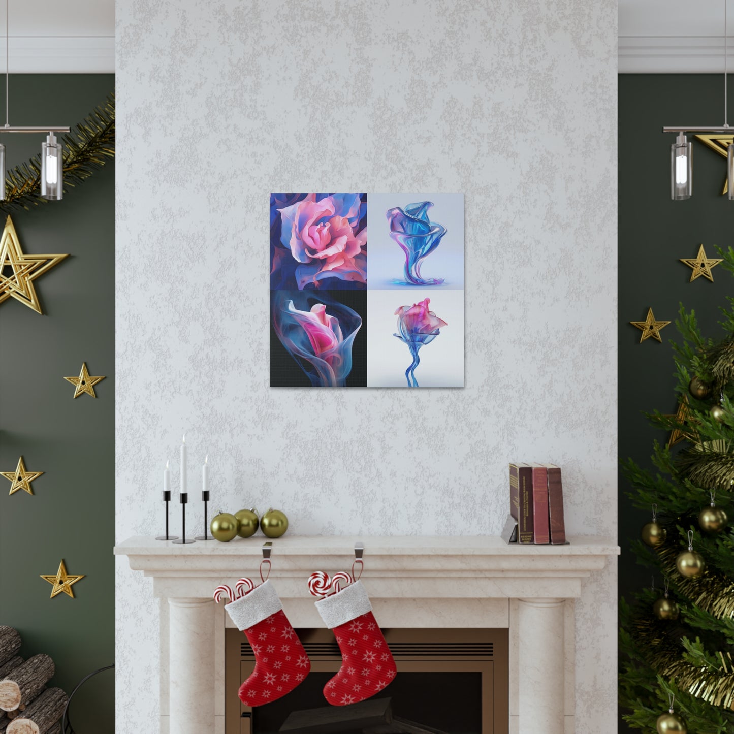 Canvas Gallery Wraps Pink & Blue Tulip Rose 5