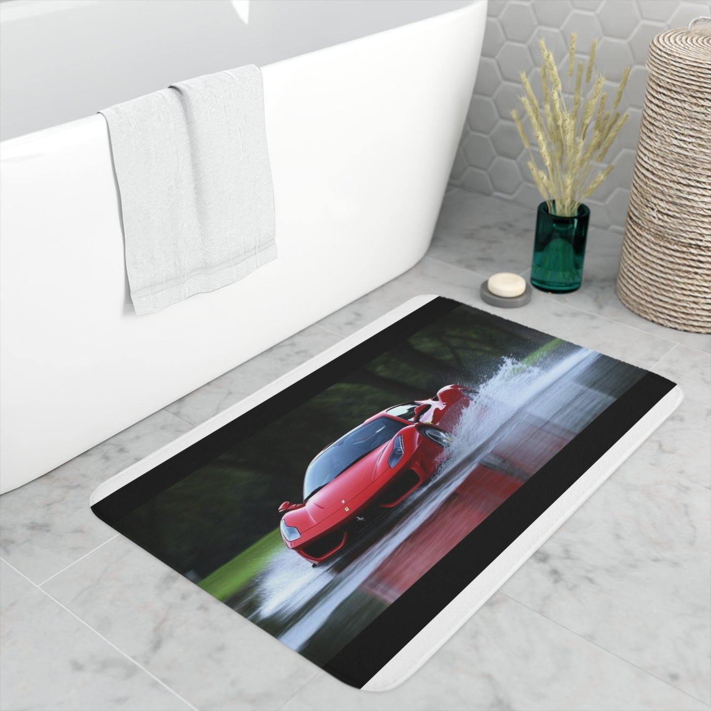 Memory Foam Bath Mat Water Ferrari Splash 2