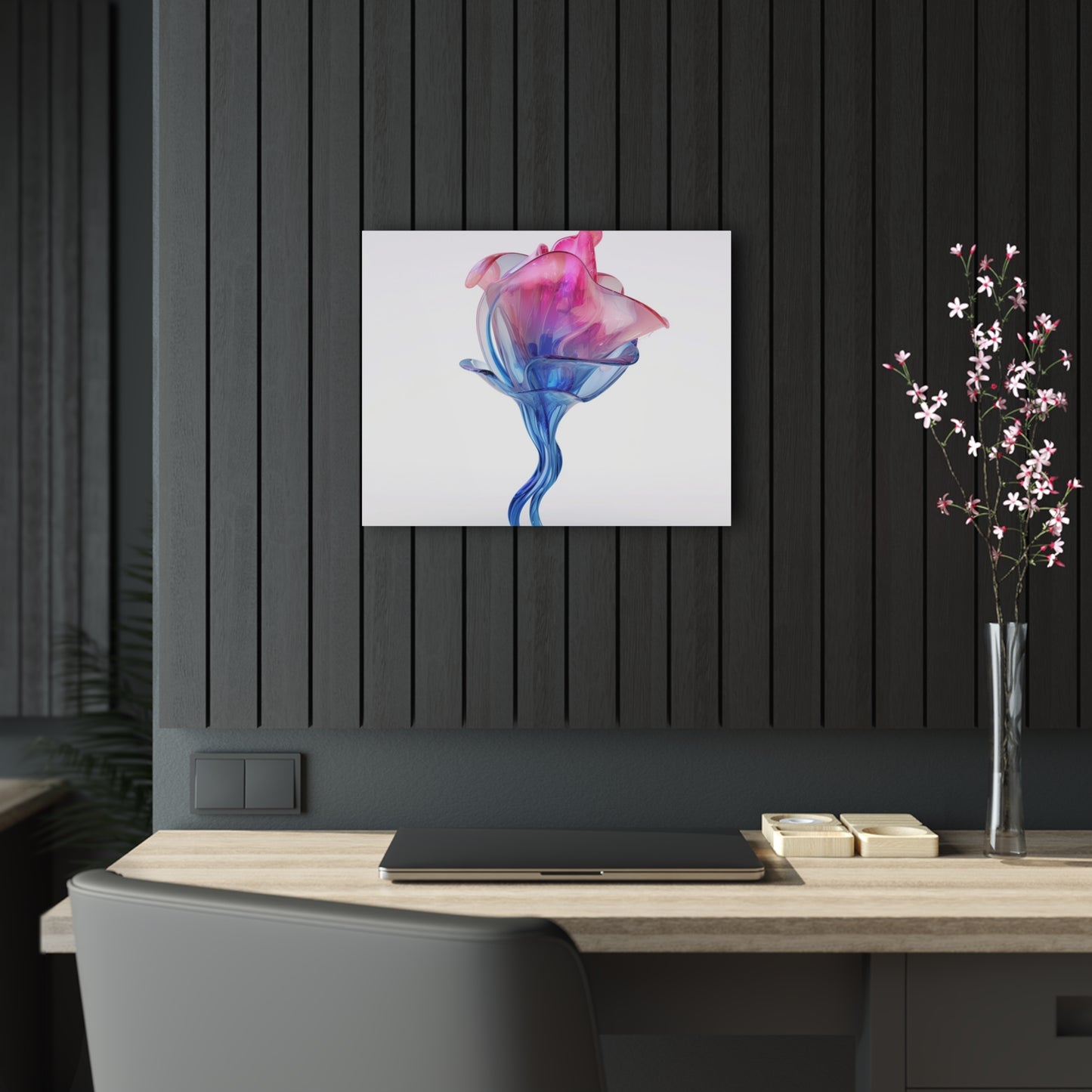 Acrylic Prints Pink & Blue Tulip Rose 4