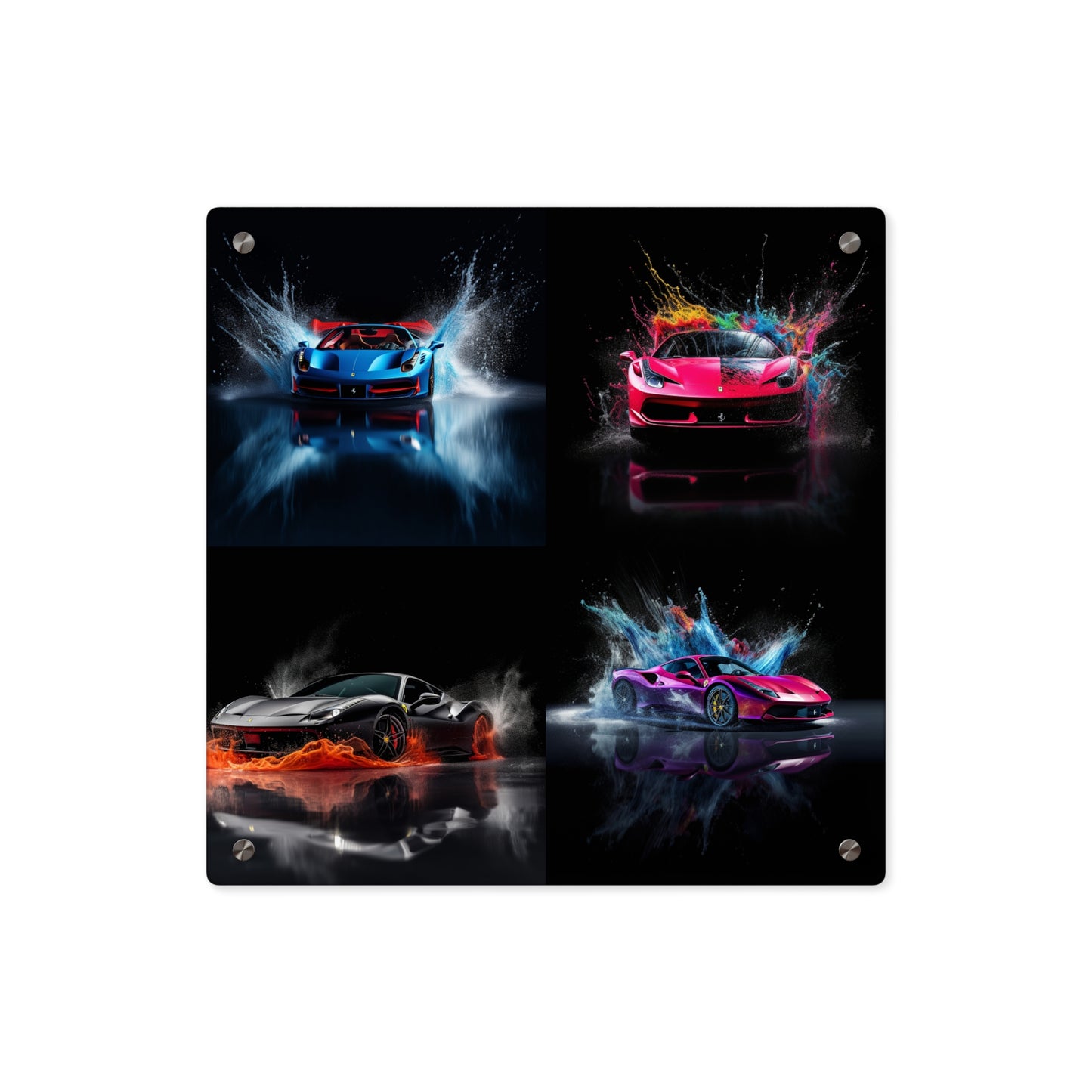 Acrylic Wall Art Panels Ferrari Water Splash 5