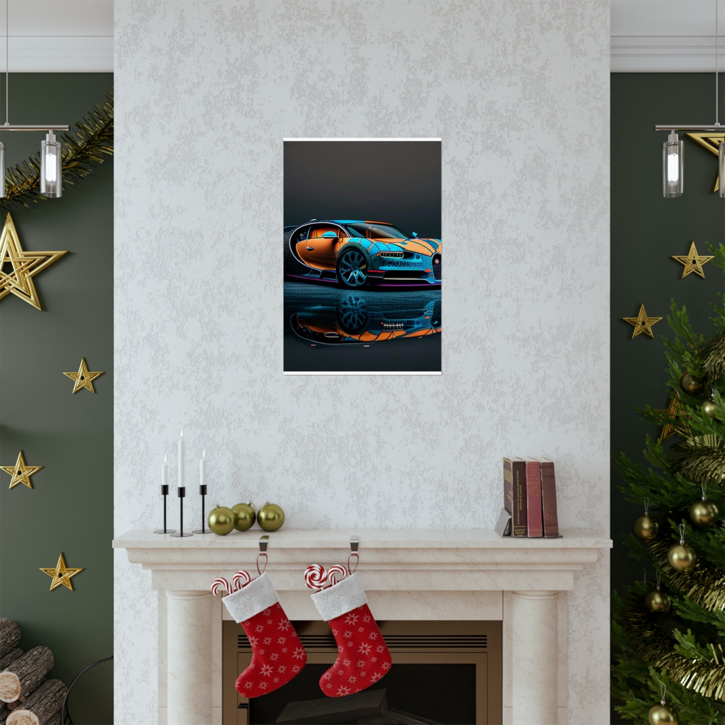 Premium Matte Vertical Posters Bugatti Blue 1