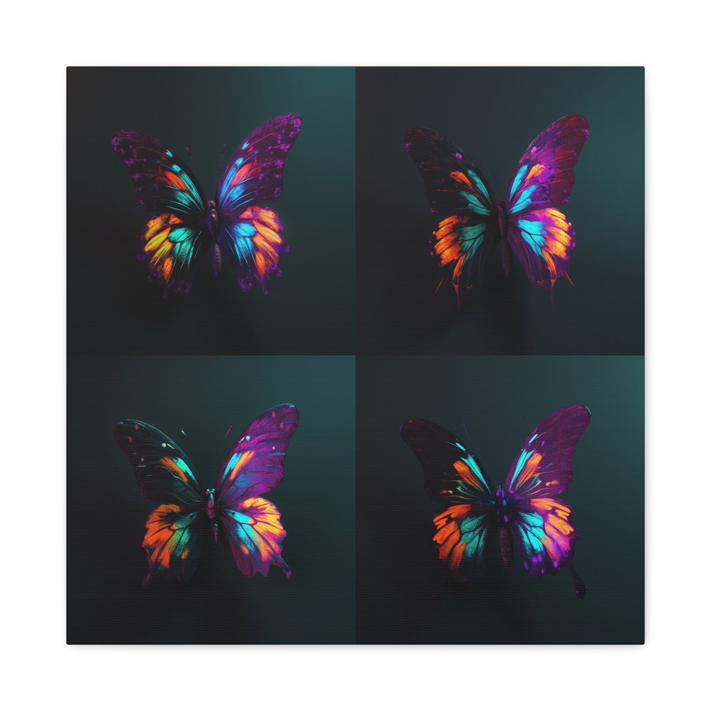 Canvas Gallery Wraps Hyper Colorful Butterfly Purple 5