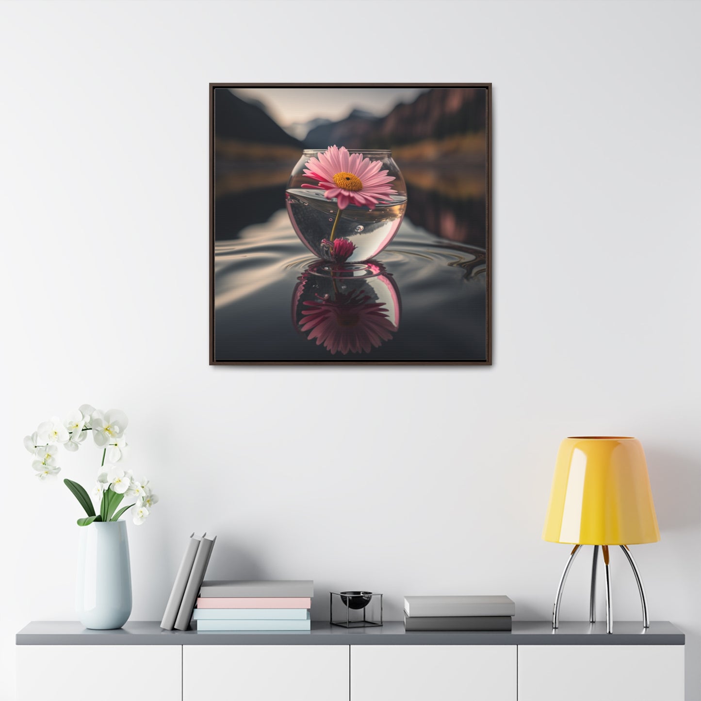 Gallery Canvas Wraps, Square Frame Daisy in a vase 3