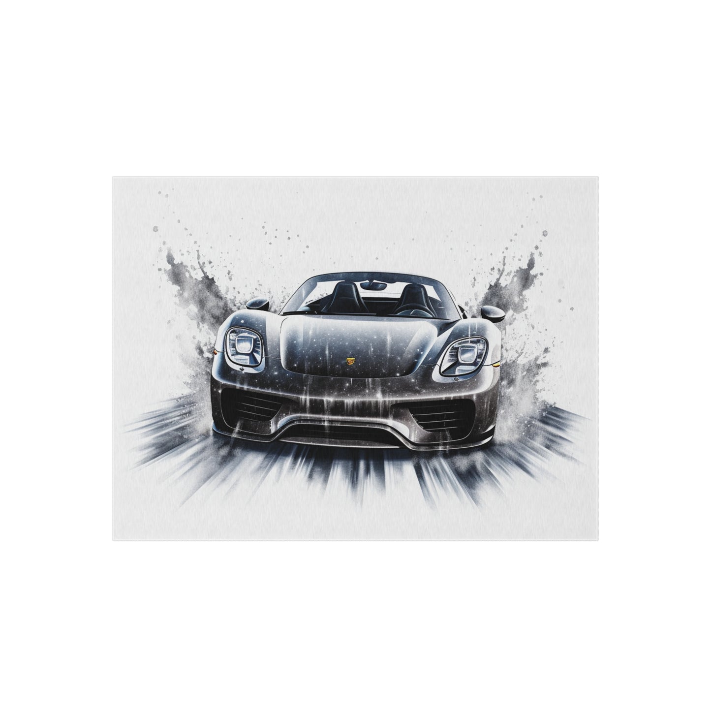 Outdoor Rug  918 Spyder white background driving fast with water splashing 3