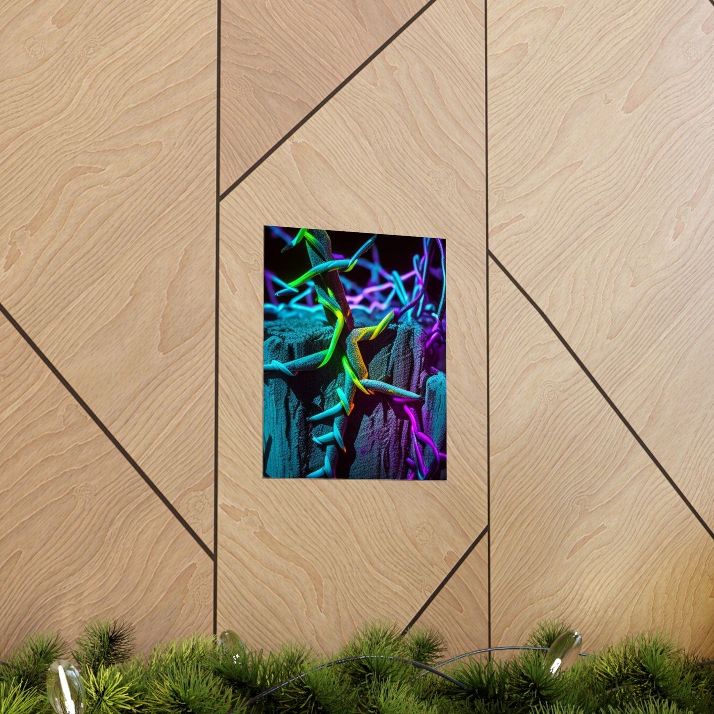 Premium Matte Vertical Posters Macro Neon Barbs 3