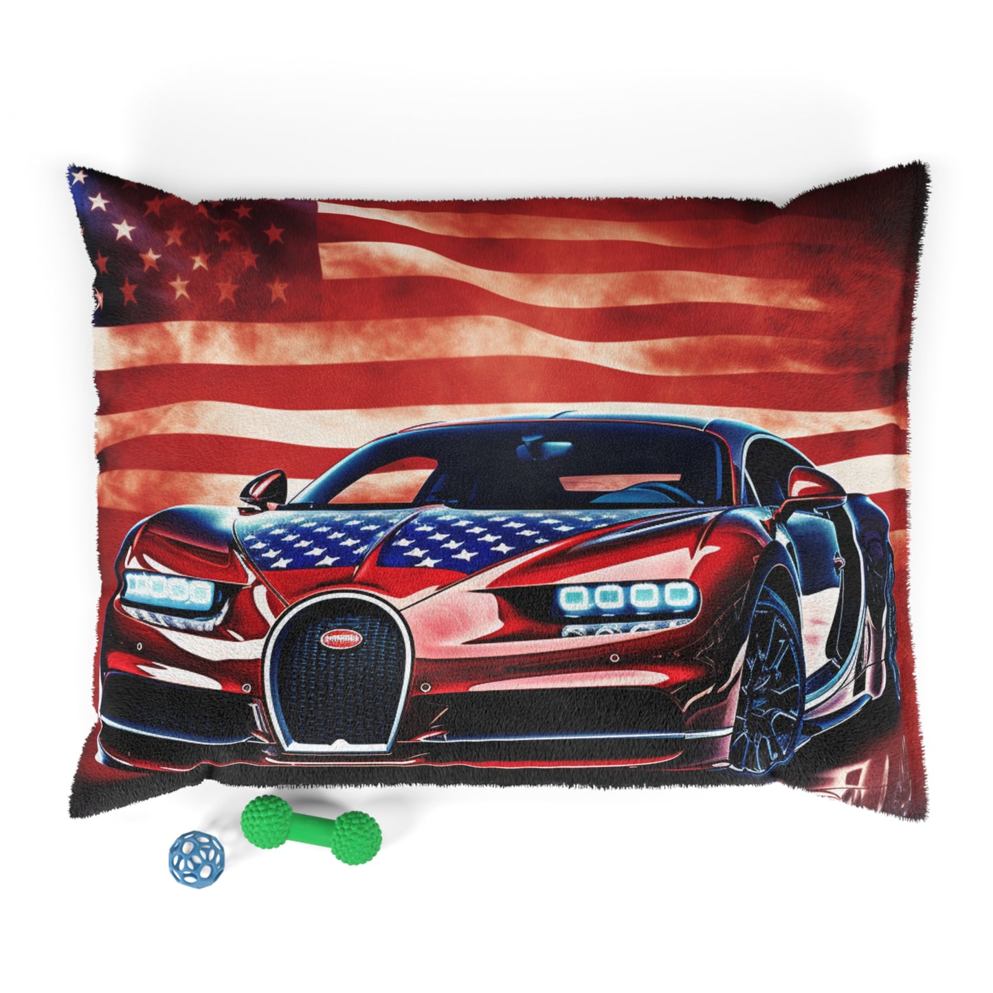 Pet Bed Abstract American Flag Background Bugatti 3