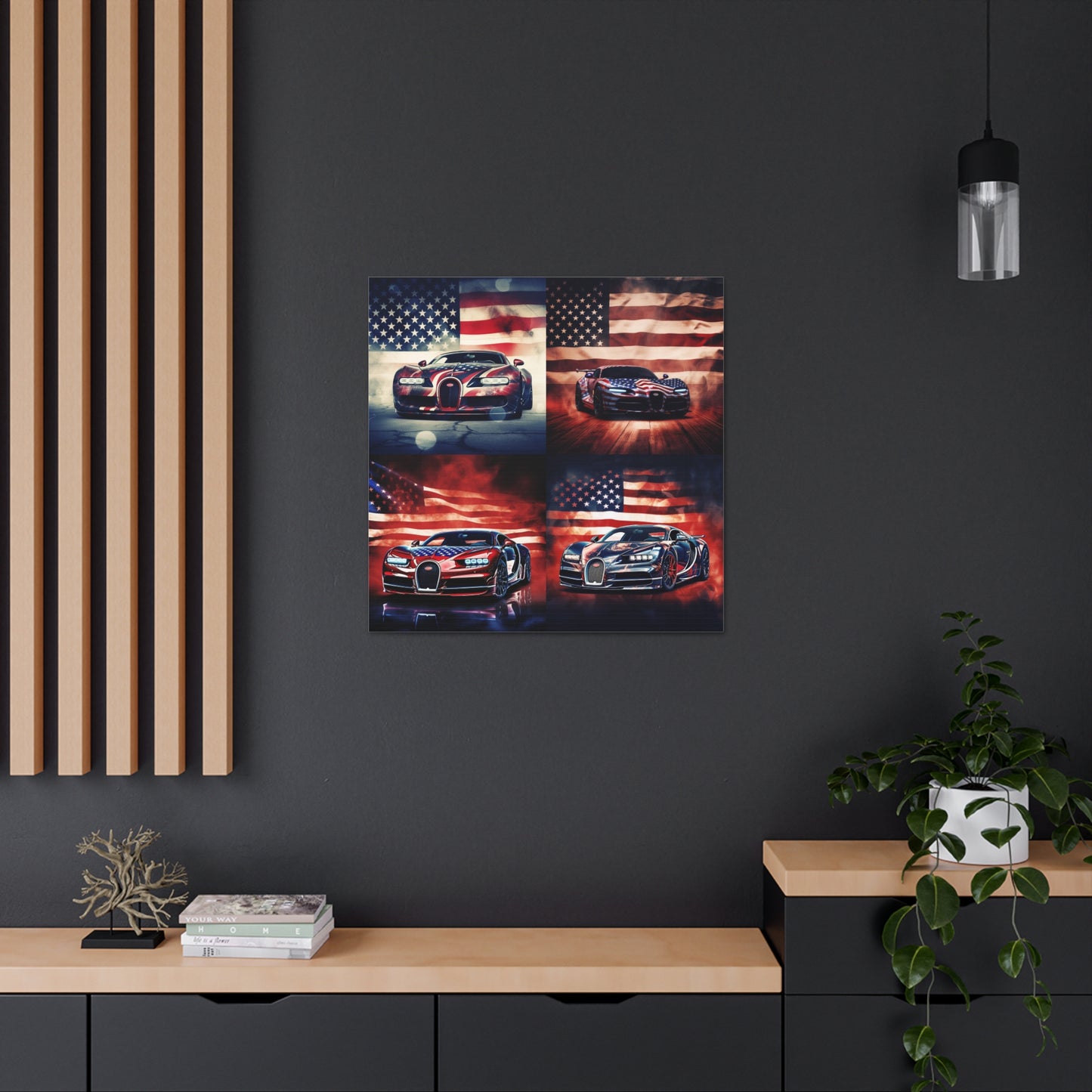 Canvas Gallery Wraps Abstract American Flag Background Bugatti 5