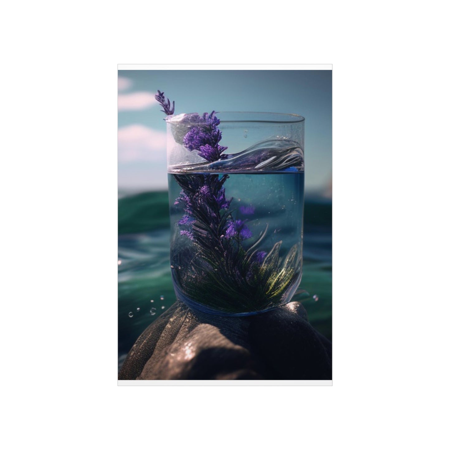 Premium Matte Vertical Posters Lavender in a vase 2