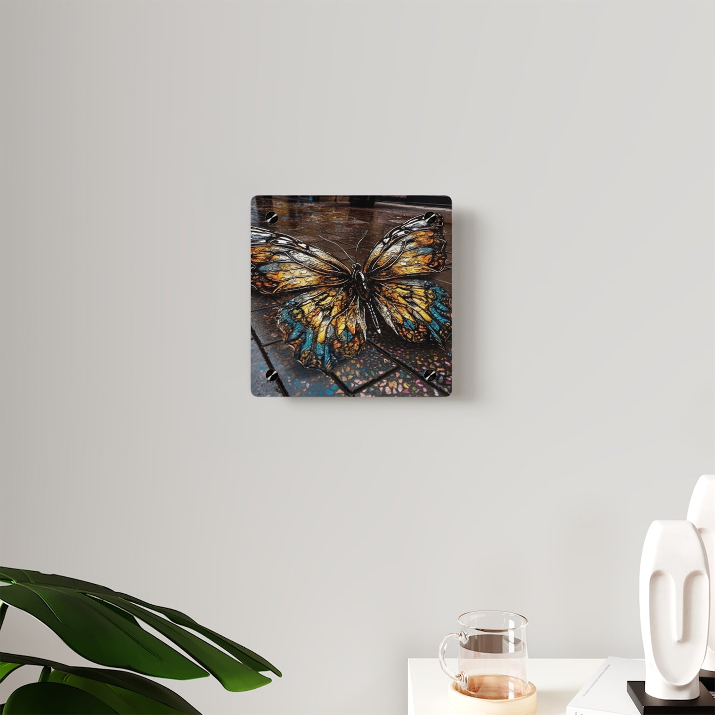 Acrylic Wall Art Panels Water Butterfly Street 1