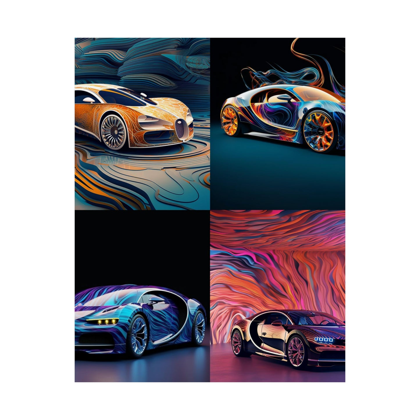 Premium Matte Vertical Posters Bugatti Abstract Flair 5