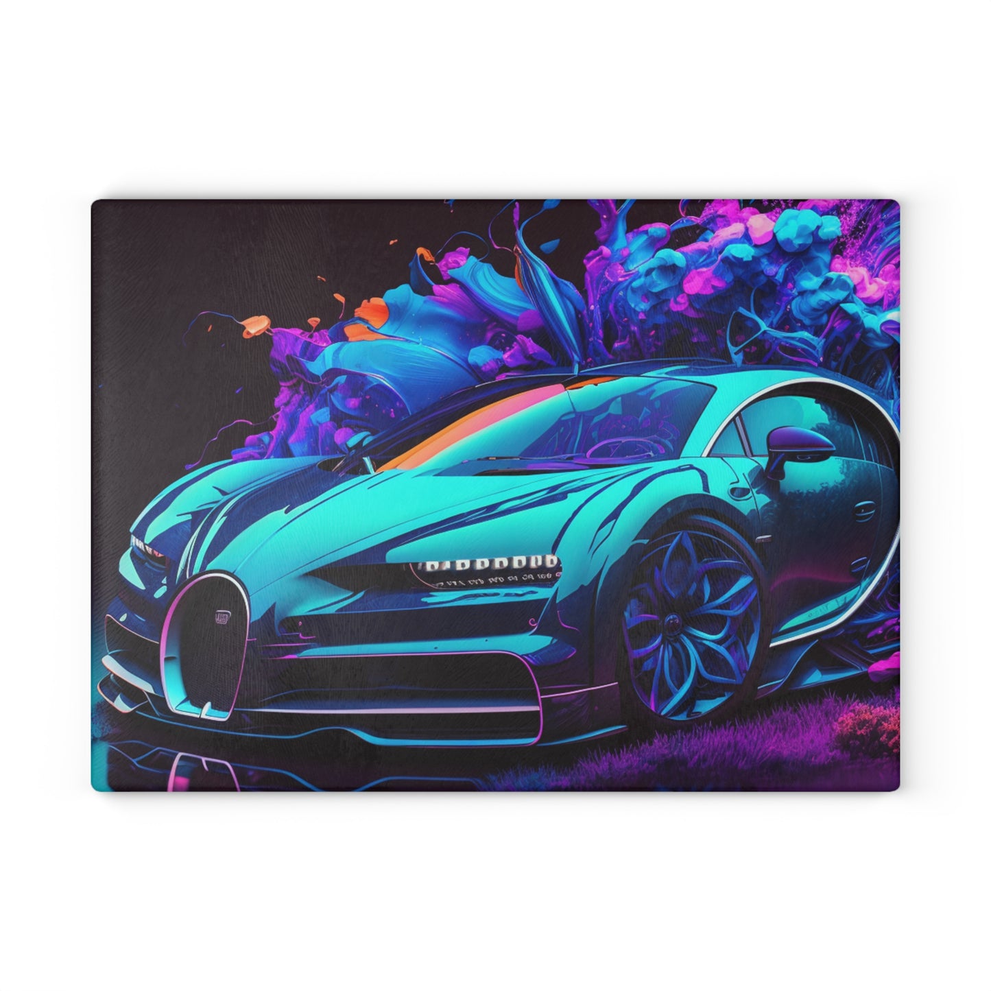 Glass Cutting Board Bugatti Neon Chiron 3