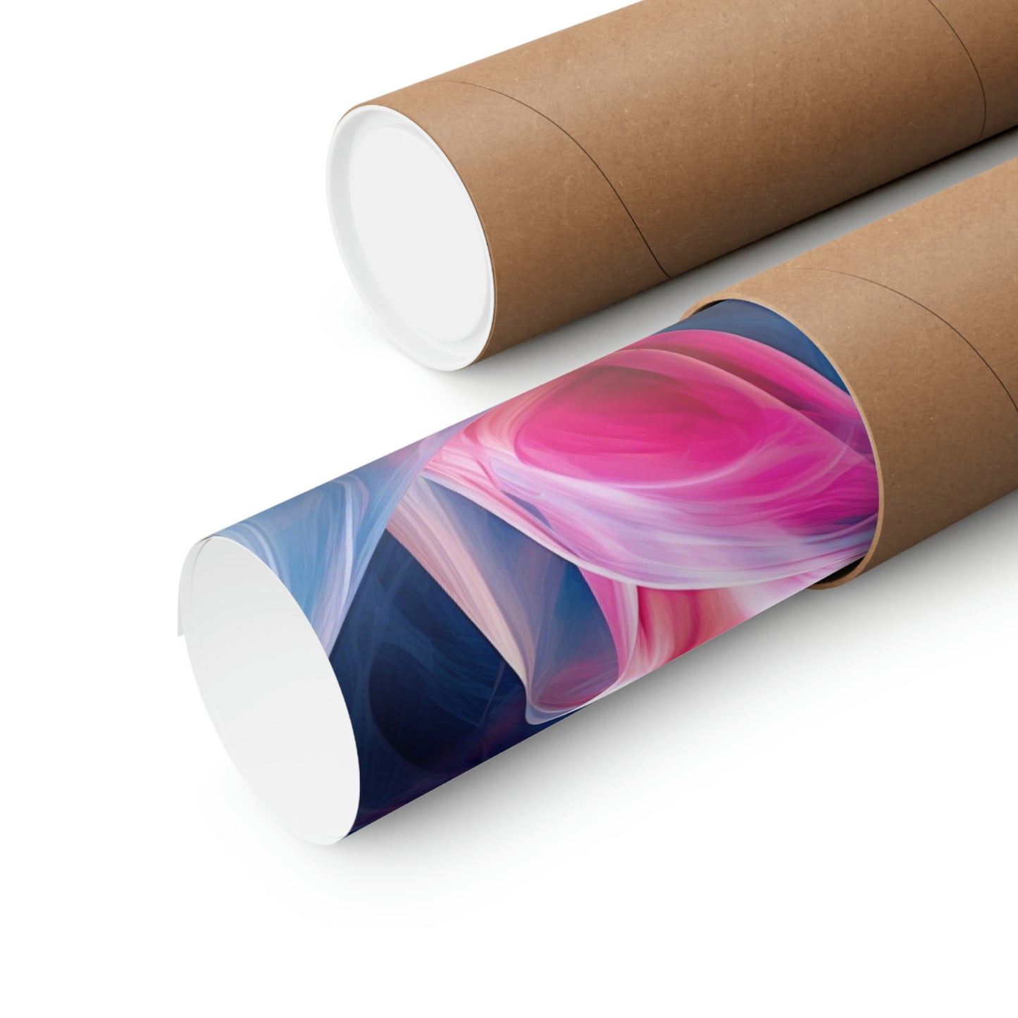 Premium Matte Vertical Posters Pink & Blue Tulip Rose 3
