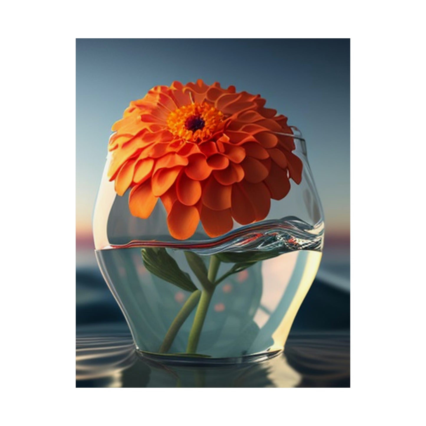 Premium Matte Vertical Posters Orange Zinnia 4