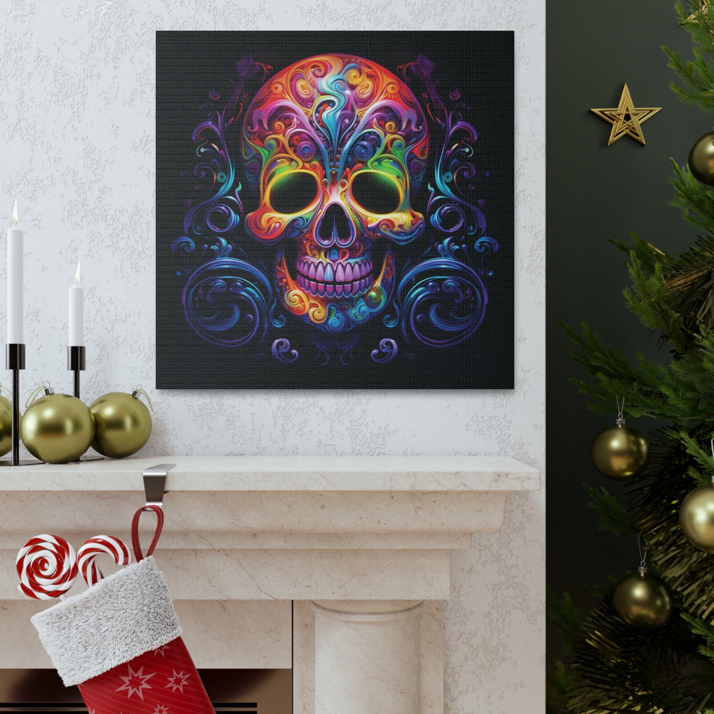 Canvas Gallery Wraps Macro Skull Color 2