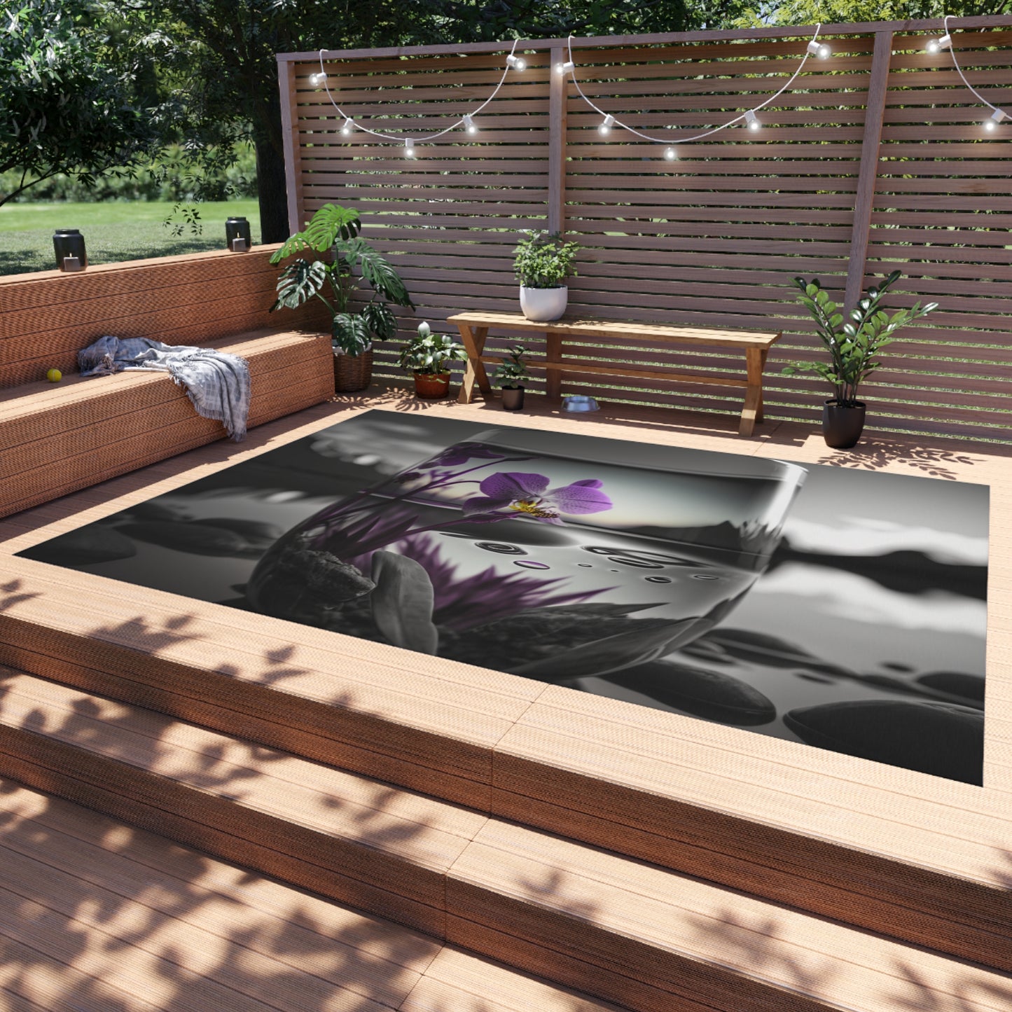 Outdoor Rug  Purple Orchid Glass vase 2