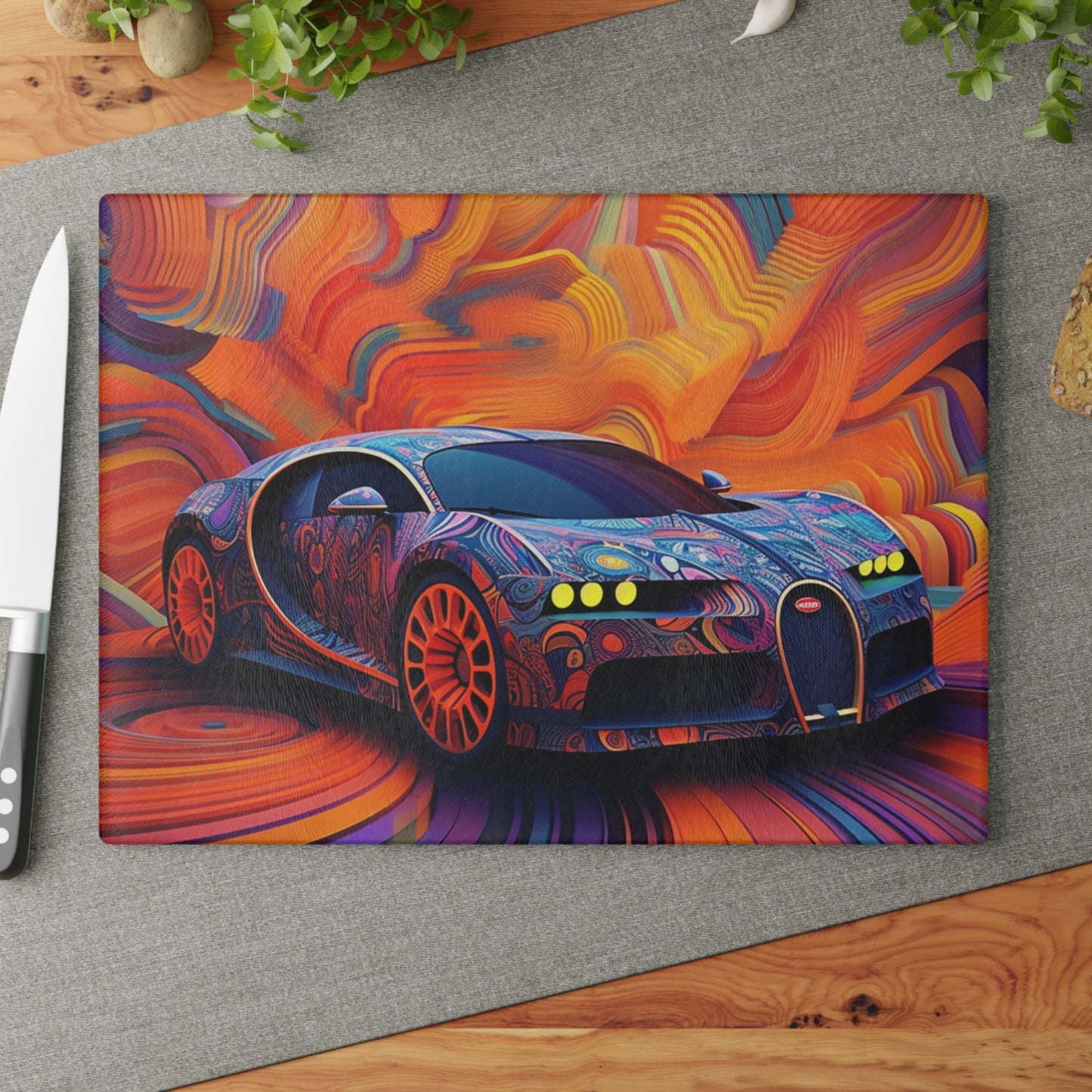 Glass Cutting Board Bugatti Abstract Concept 4