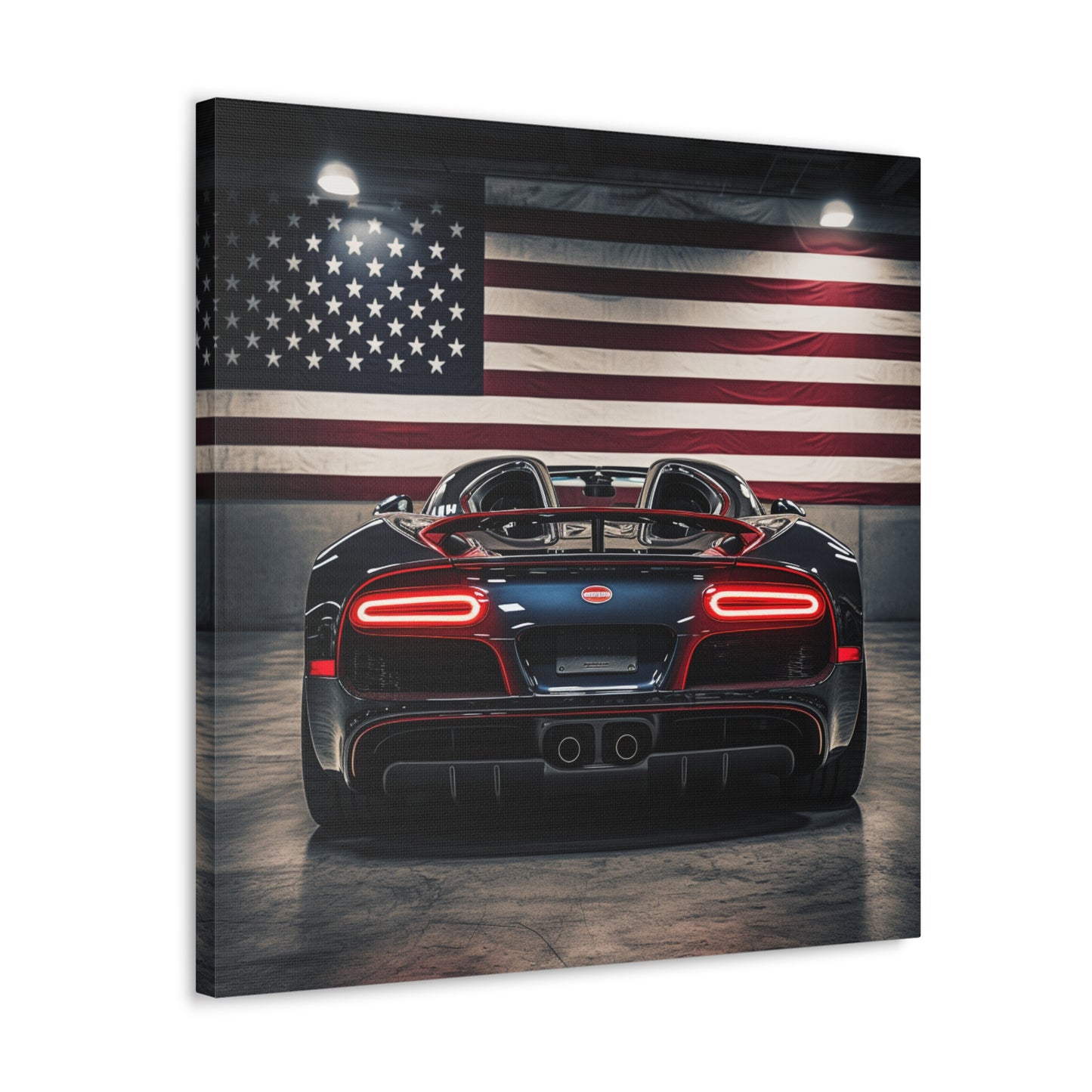 Canvas Gallery Wraps American Flag Background Bugatti 4