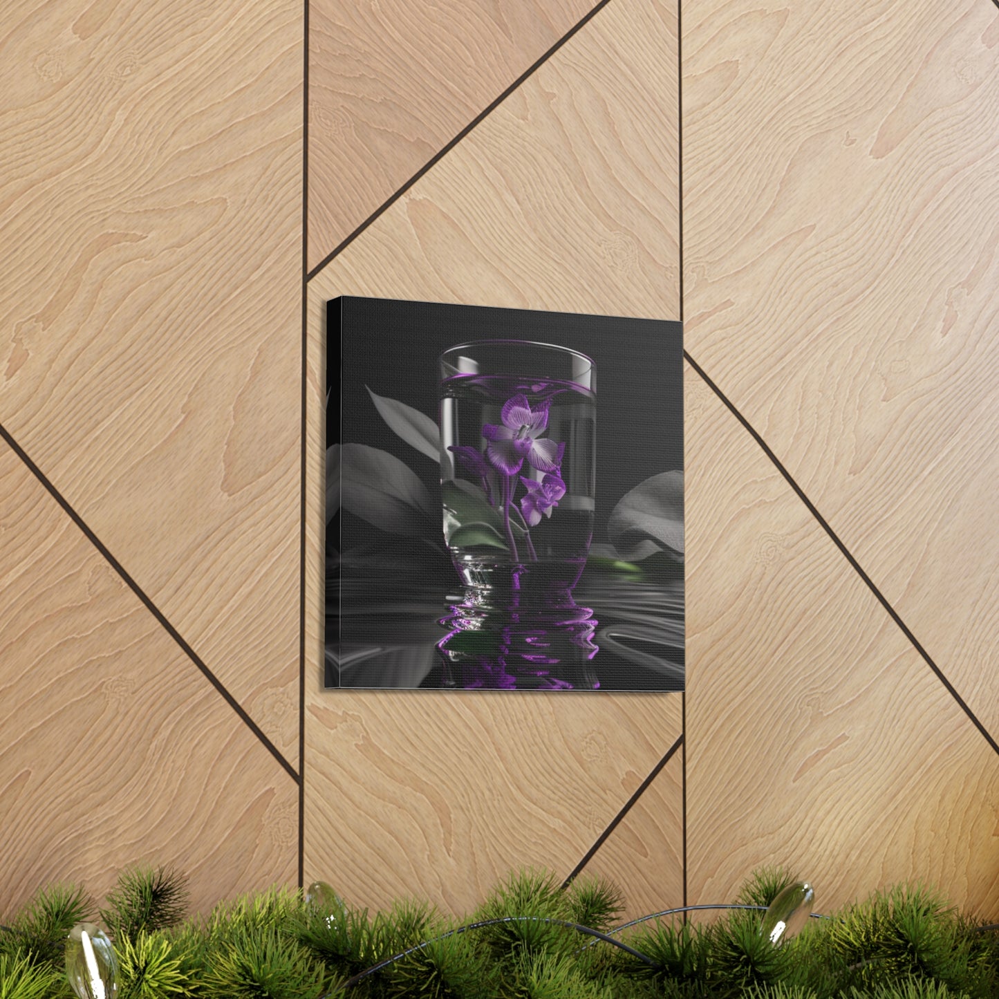 Canvas Gallery Wraps Purple Orchid Glass vase 1