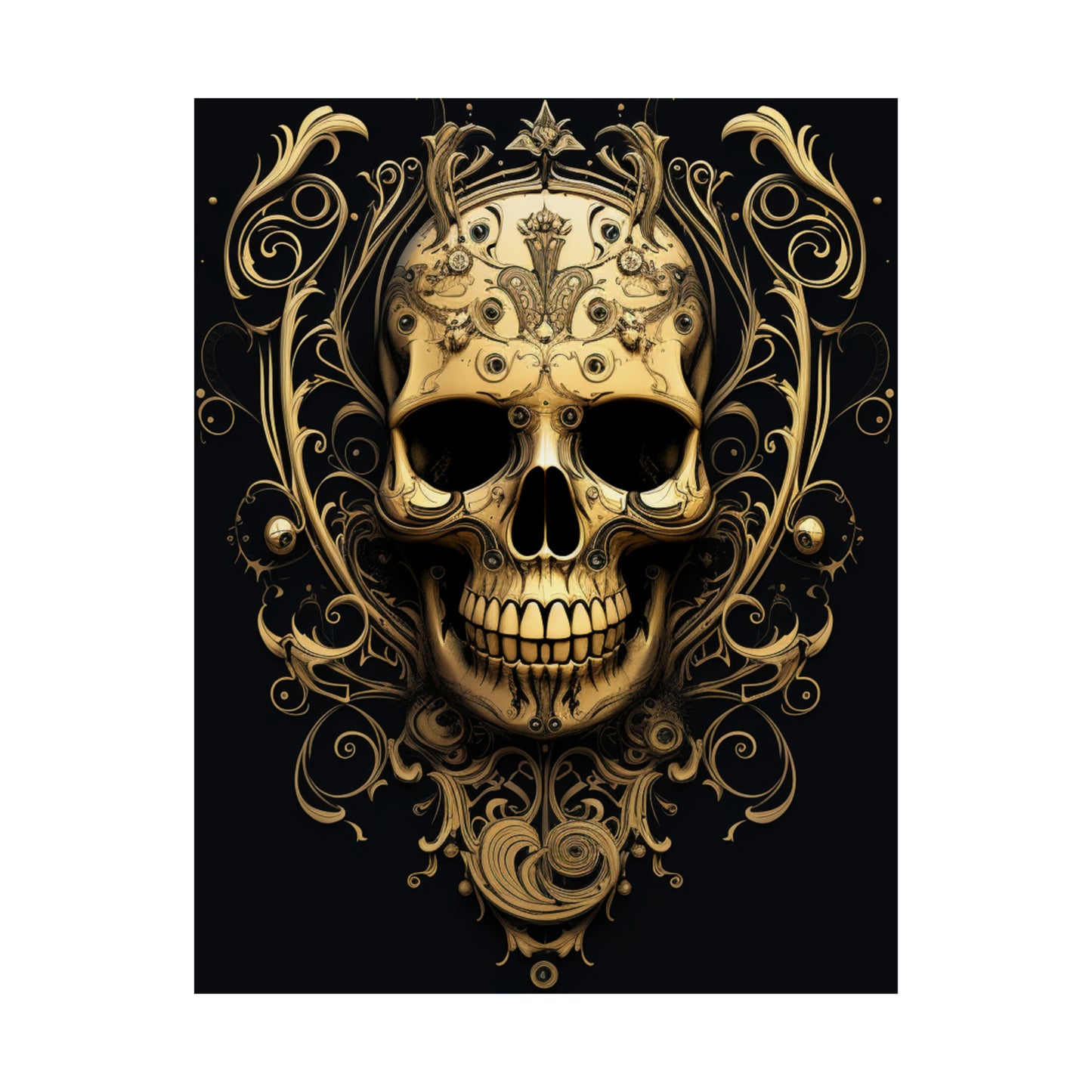 Premium Matte Vertical Posters Skull Treble Clef 3