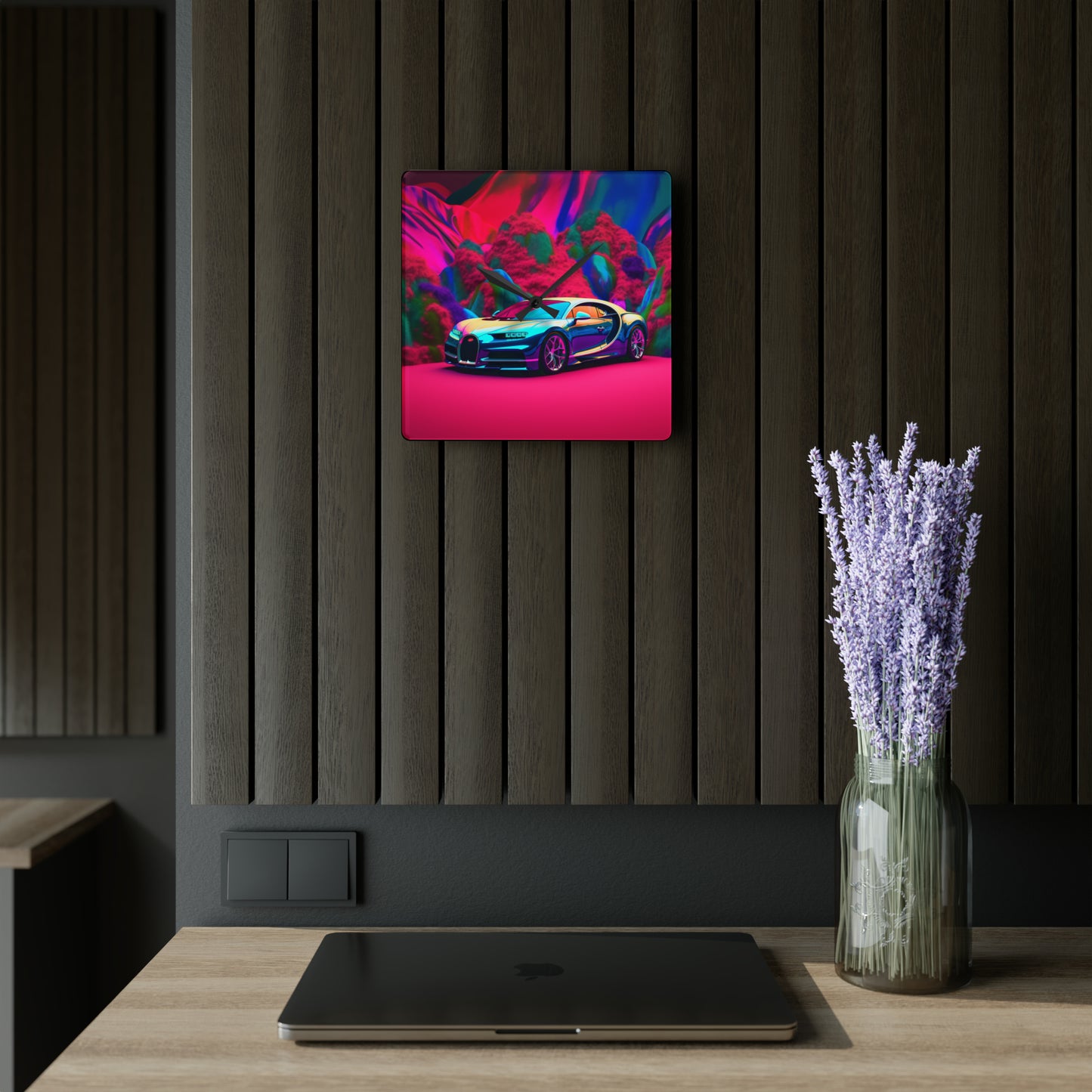 Acrylic Wall Clock Florescent Bugatti Flair 4