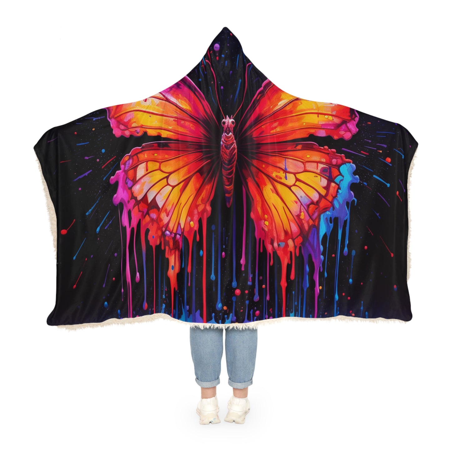 Snuggle Hooded Blanket Pink Butterfly Flair 4