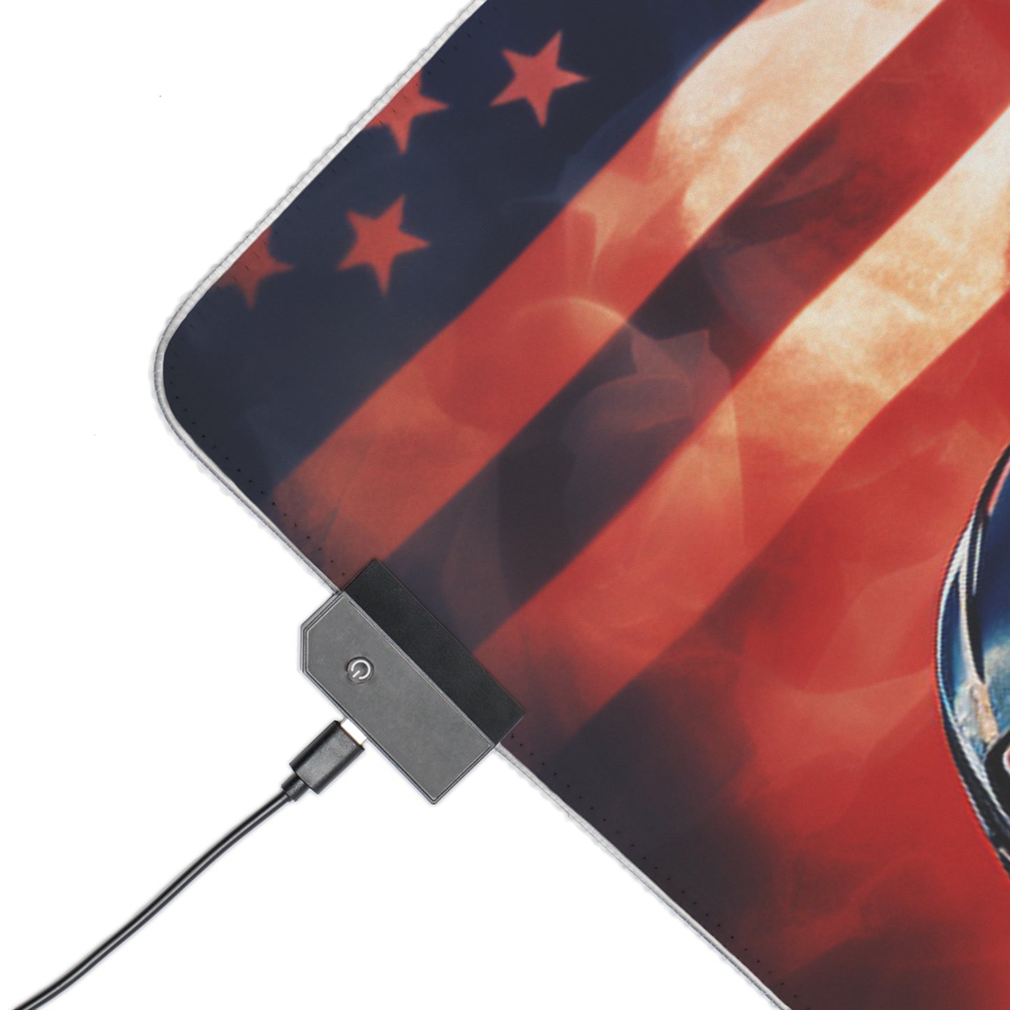 LED Gaming Mouse Pad Abstract American Flag Background Bugatti 4