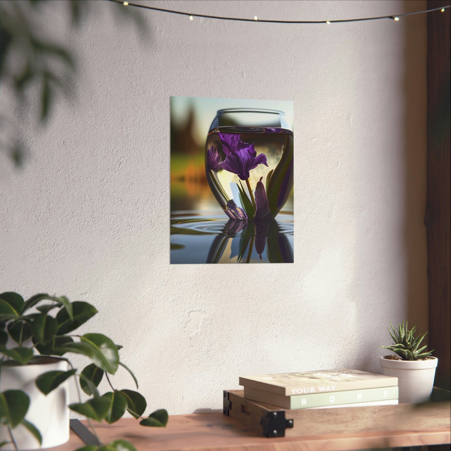 Premium Matte Vertical Posters Purple Iris in a vase 3