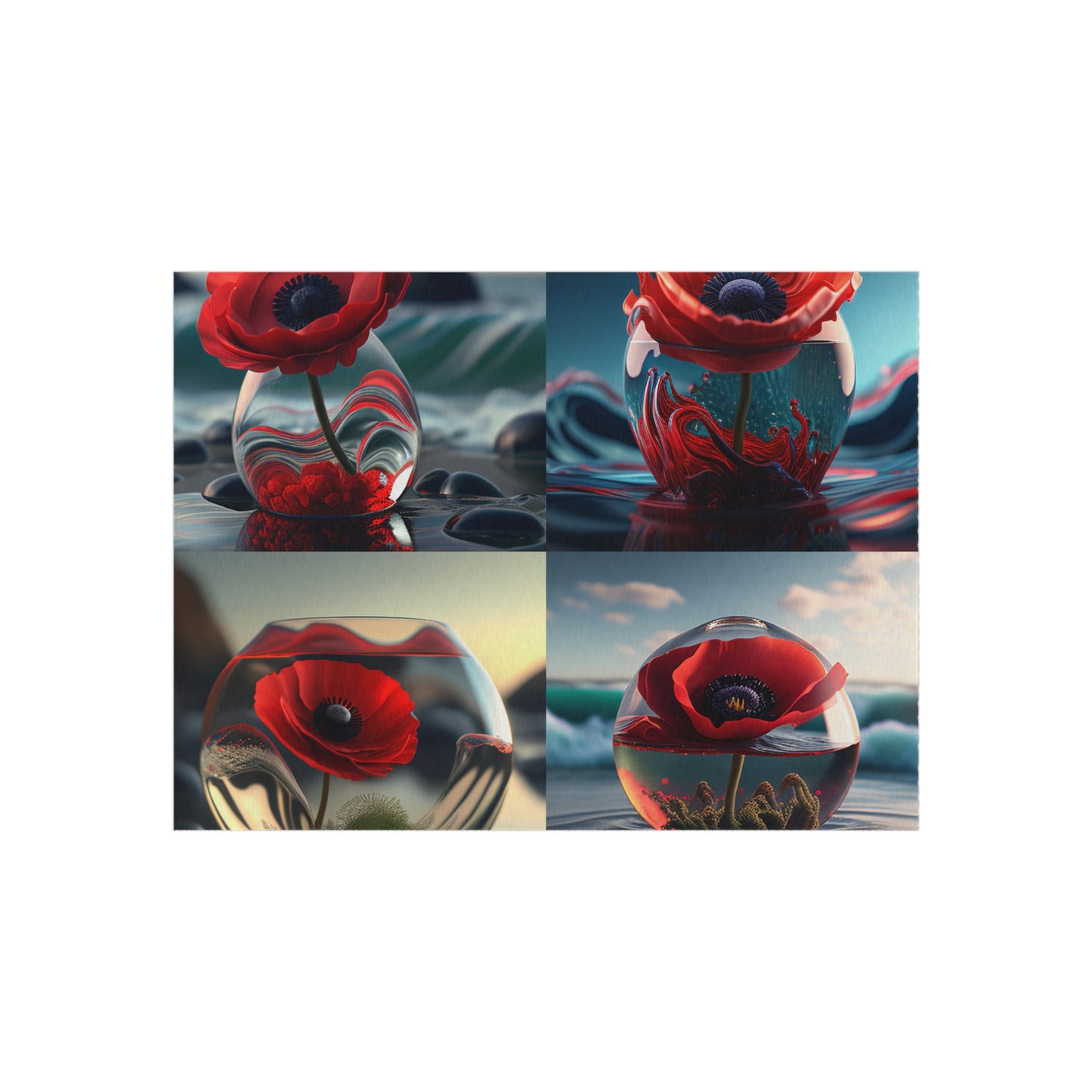 Outdoor Rug  Red Anemone in a Vase 5