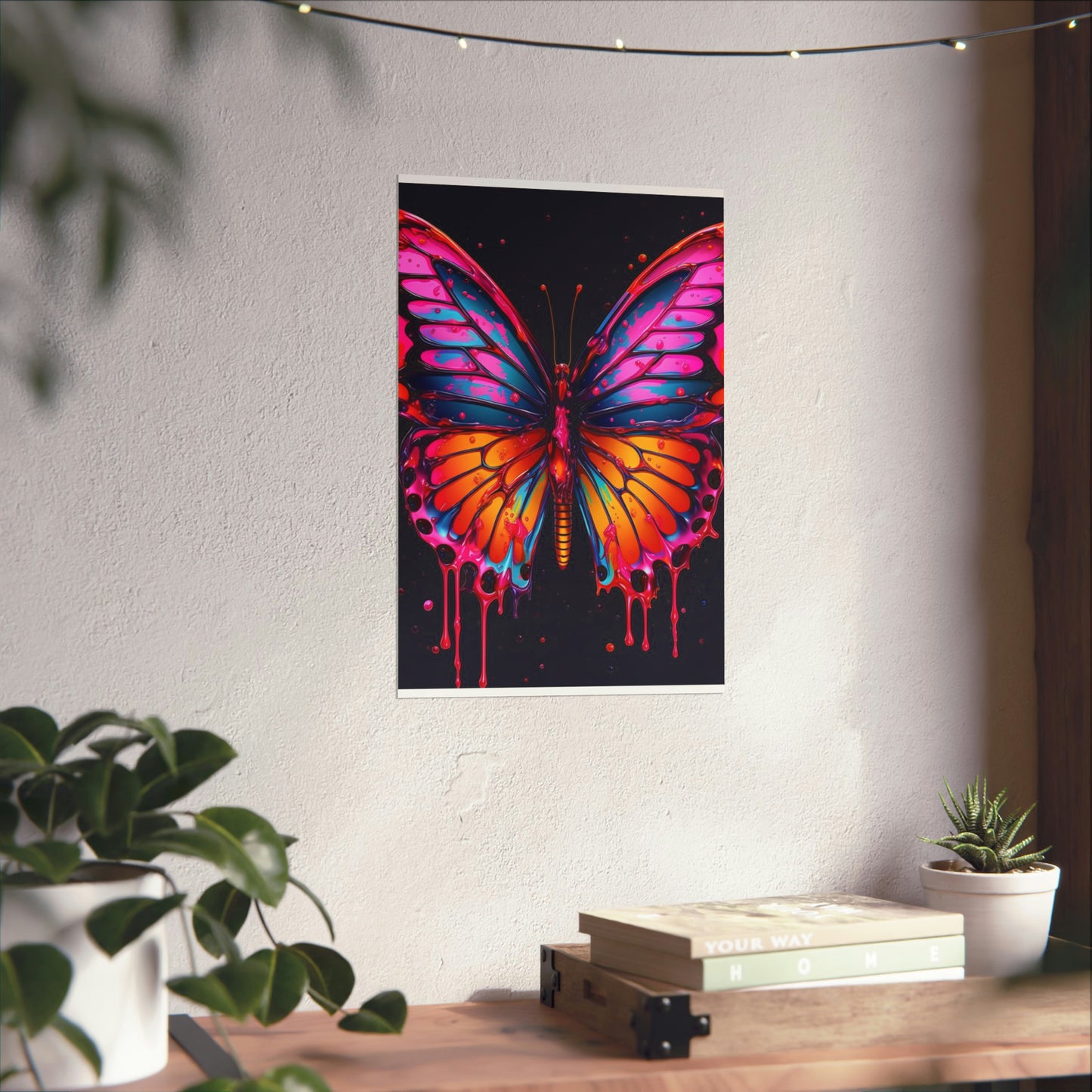 Premium Matte Vertical Posters Pink Butterfly Flair 1