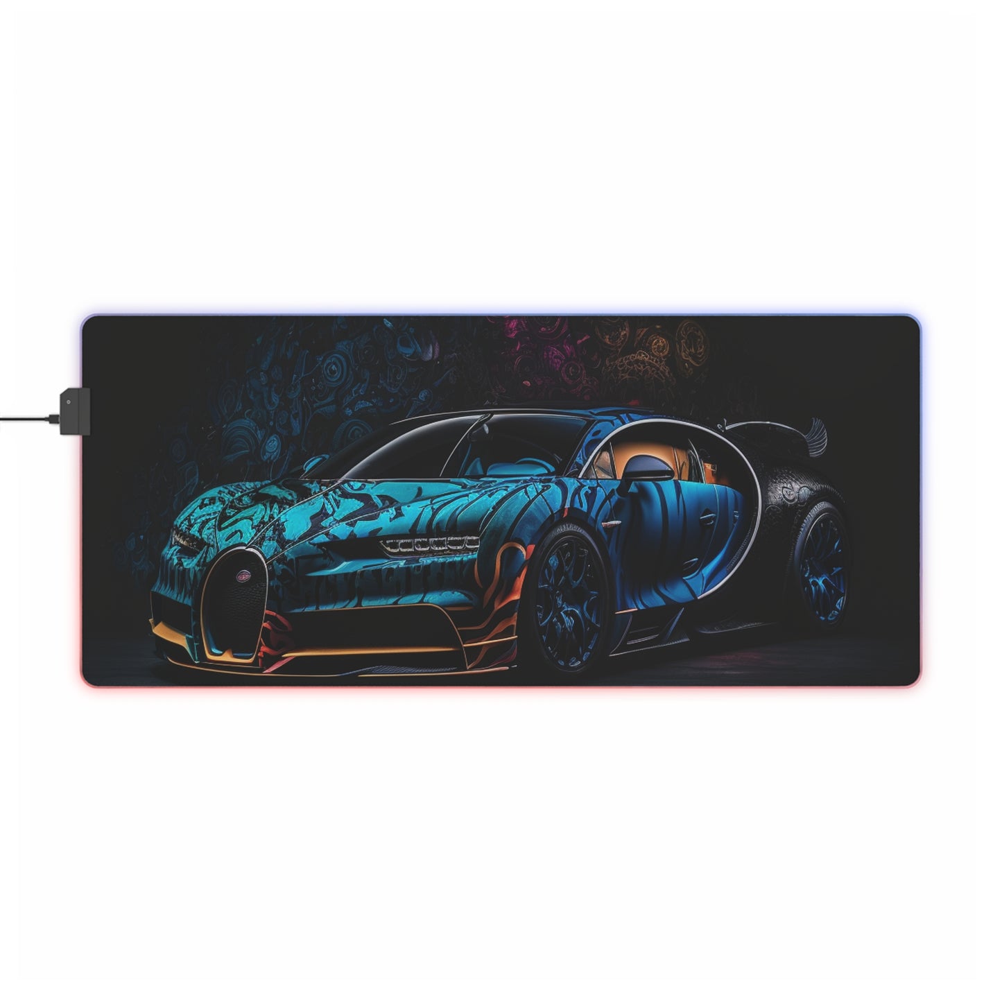 LED Gaming Mouse Pad Bugatti Blue 3