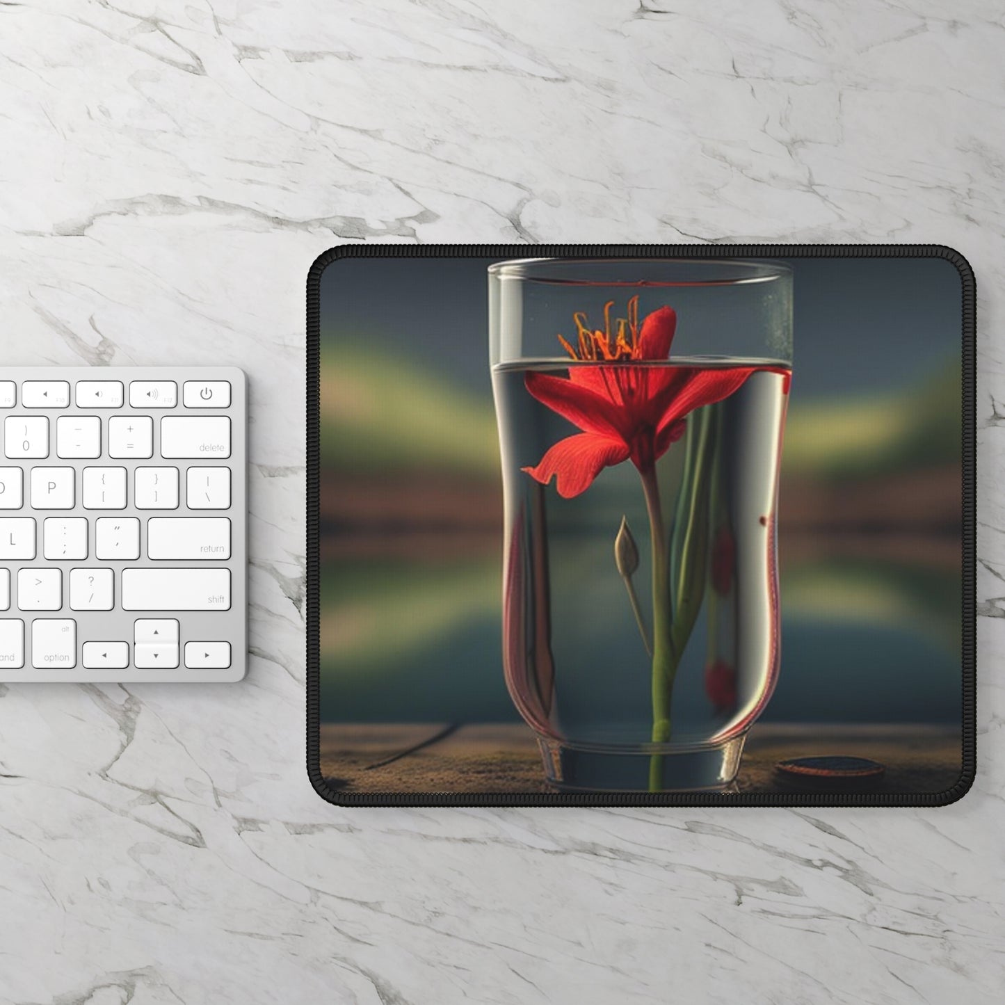 Gaming Mouse Pad  Red Lily in a Glass vase 1