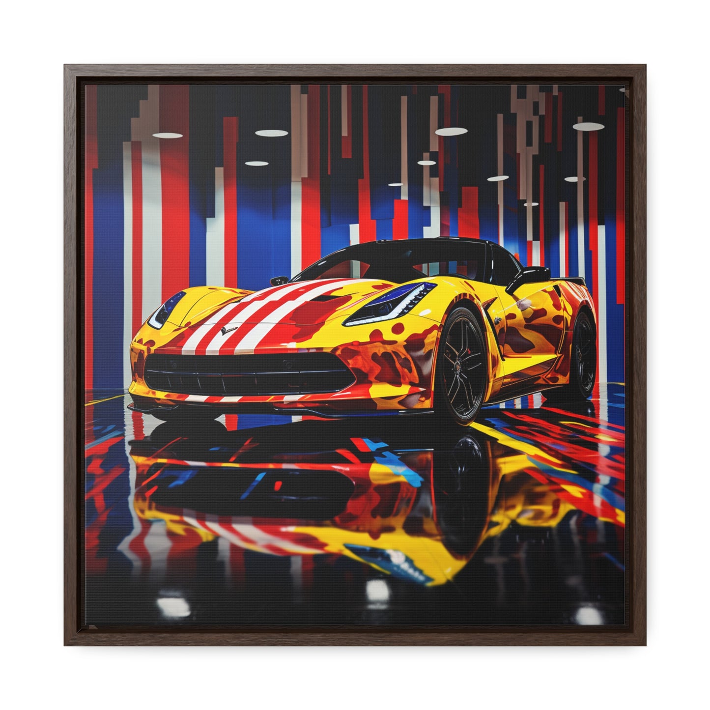 Gallery Canvas Wraps, Square Frame Macro Flag Ferrari 4