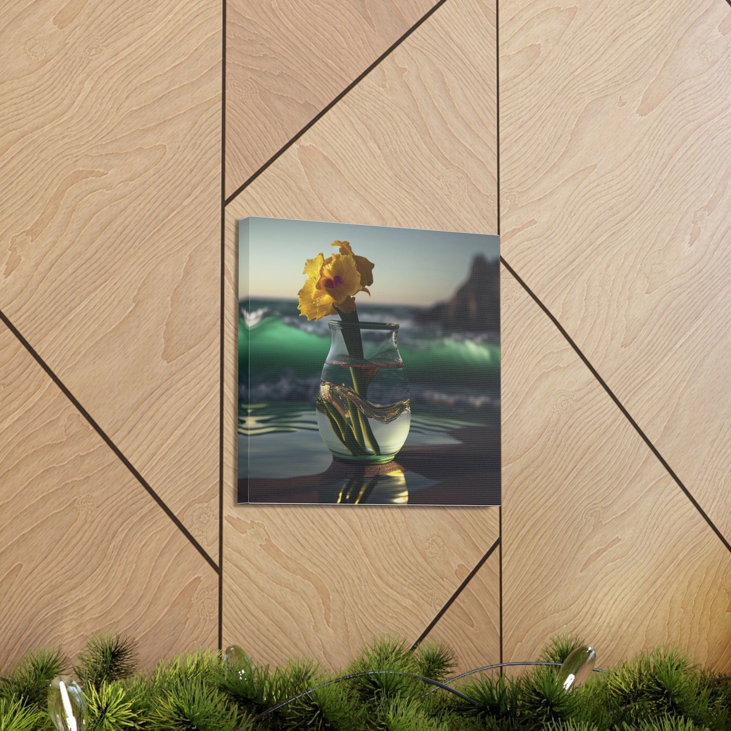 Canvas Gallery Wraps Yellow Gladiolus glass 1