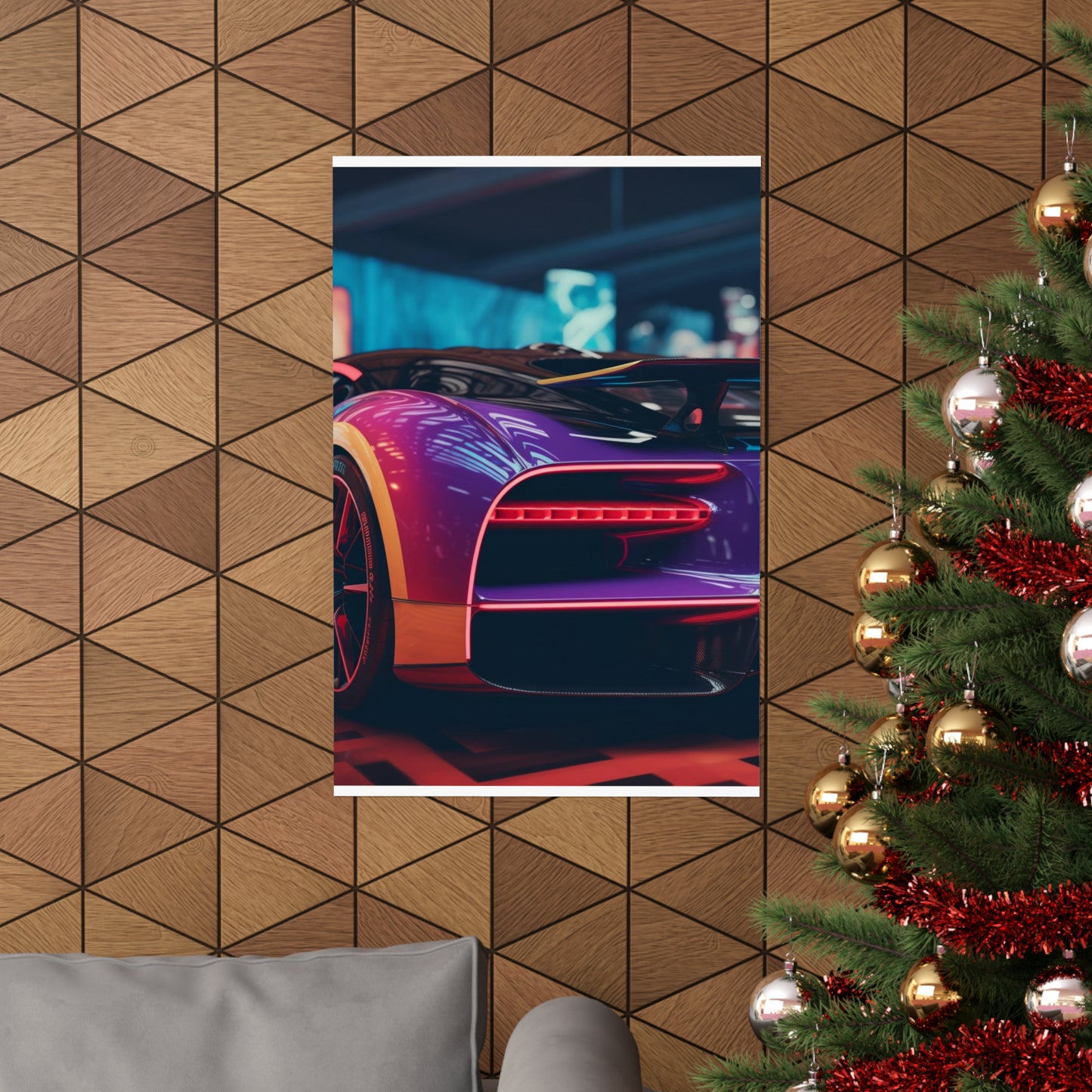 Premium Matte Vertical Posters Hyper Bugatti Neon Chiron 3