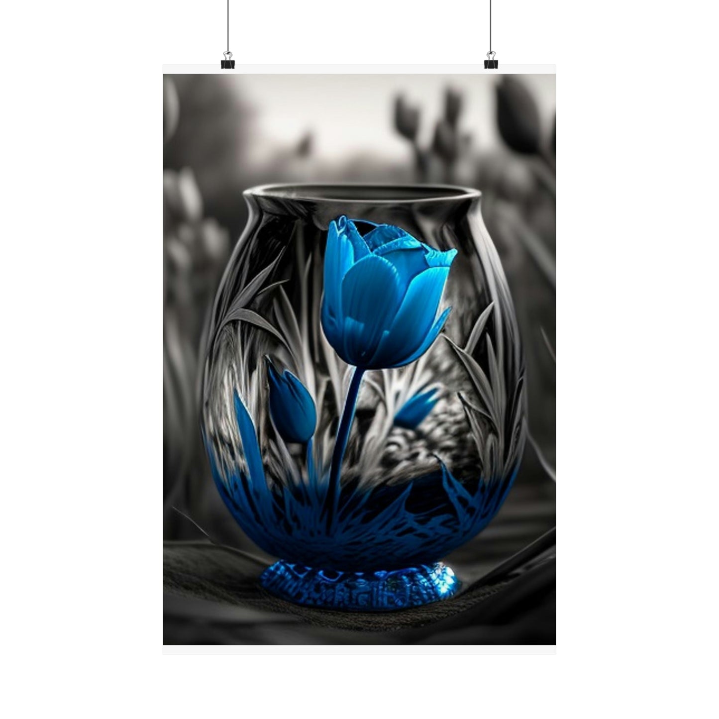 Premium Matte Vertical Posters Tulip Blue 3